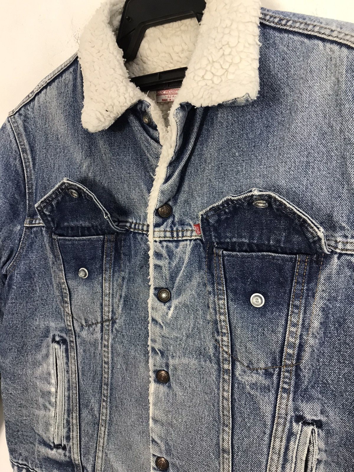 Levi's × Vintage Vintage Levi’s Jacket Sherpa Distressed Snap Button Size US L / EU 52-54 / 3 - 9 Thumbnail
