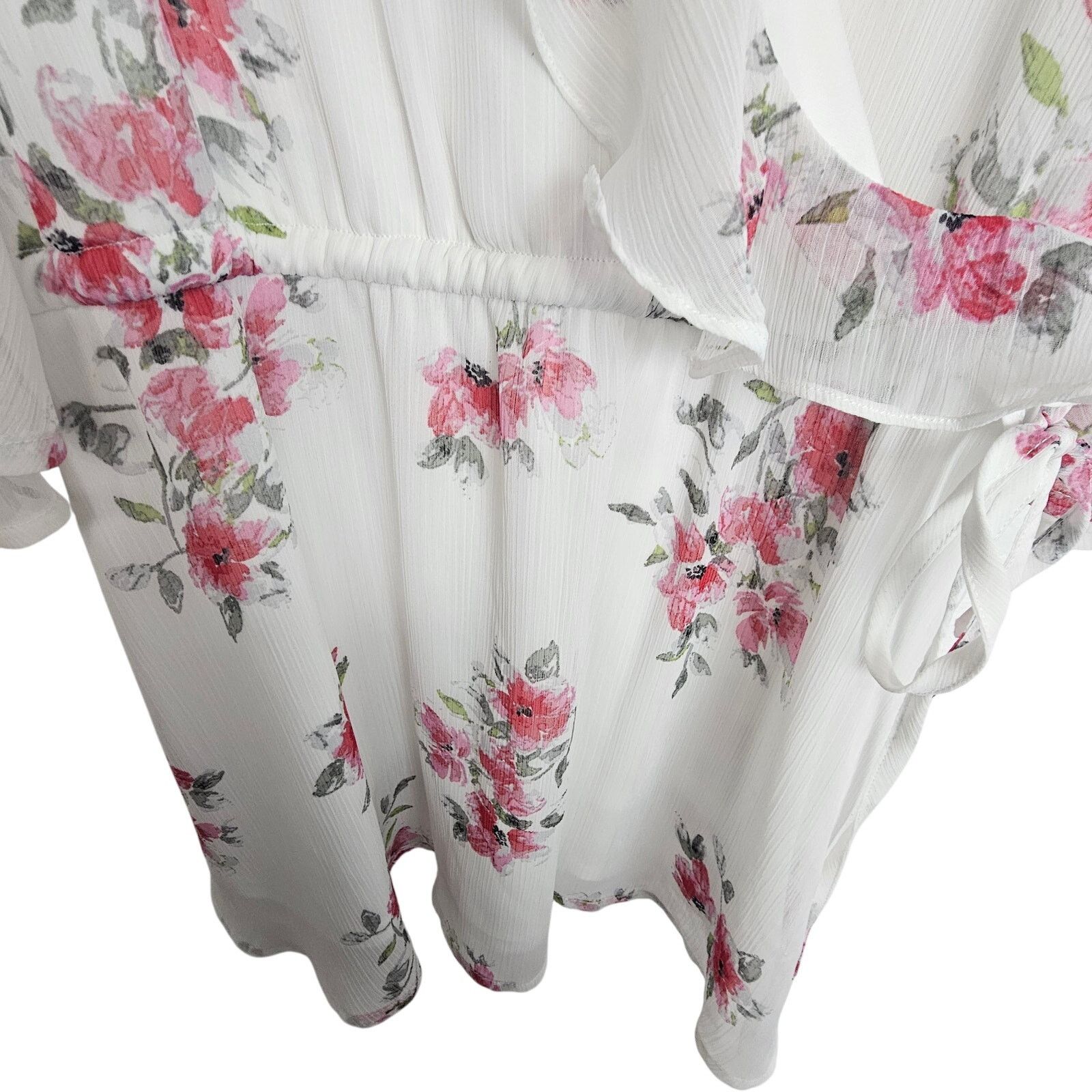 Torrid Torrid Womens Floral Cold Shoulder Top Plus Size 2X Ruffle Size XXL / US 16-18 / IT 52-54 - 4 Thumbnail