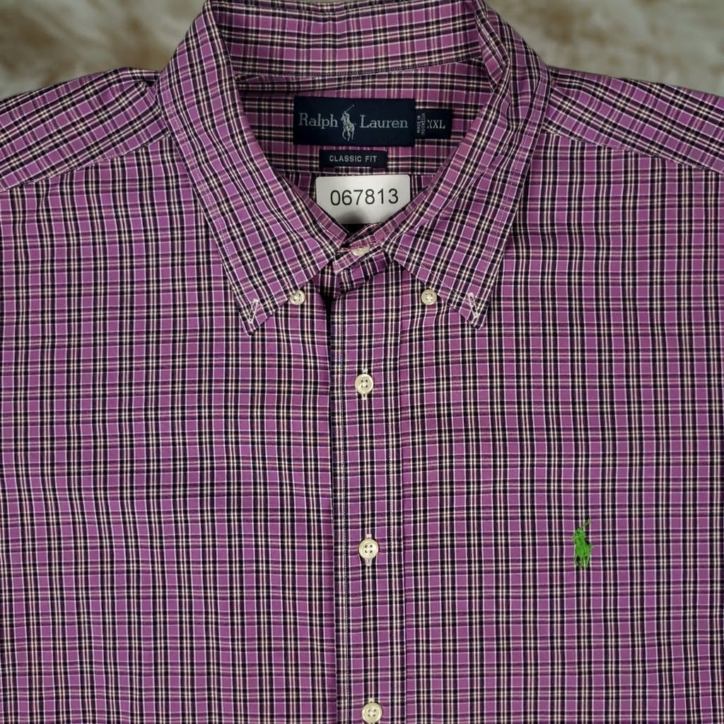 Ralph Lauren Ralph Lauren Shirt Mens 2XL Purple Plaid Pony Button Up Short Sleeve Size US XXL / EU 58 / 5 - 1 Thumbnail