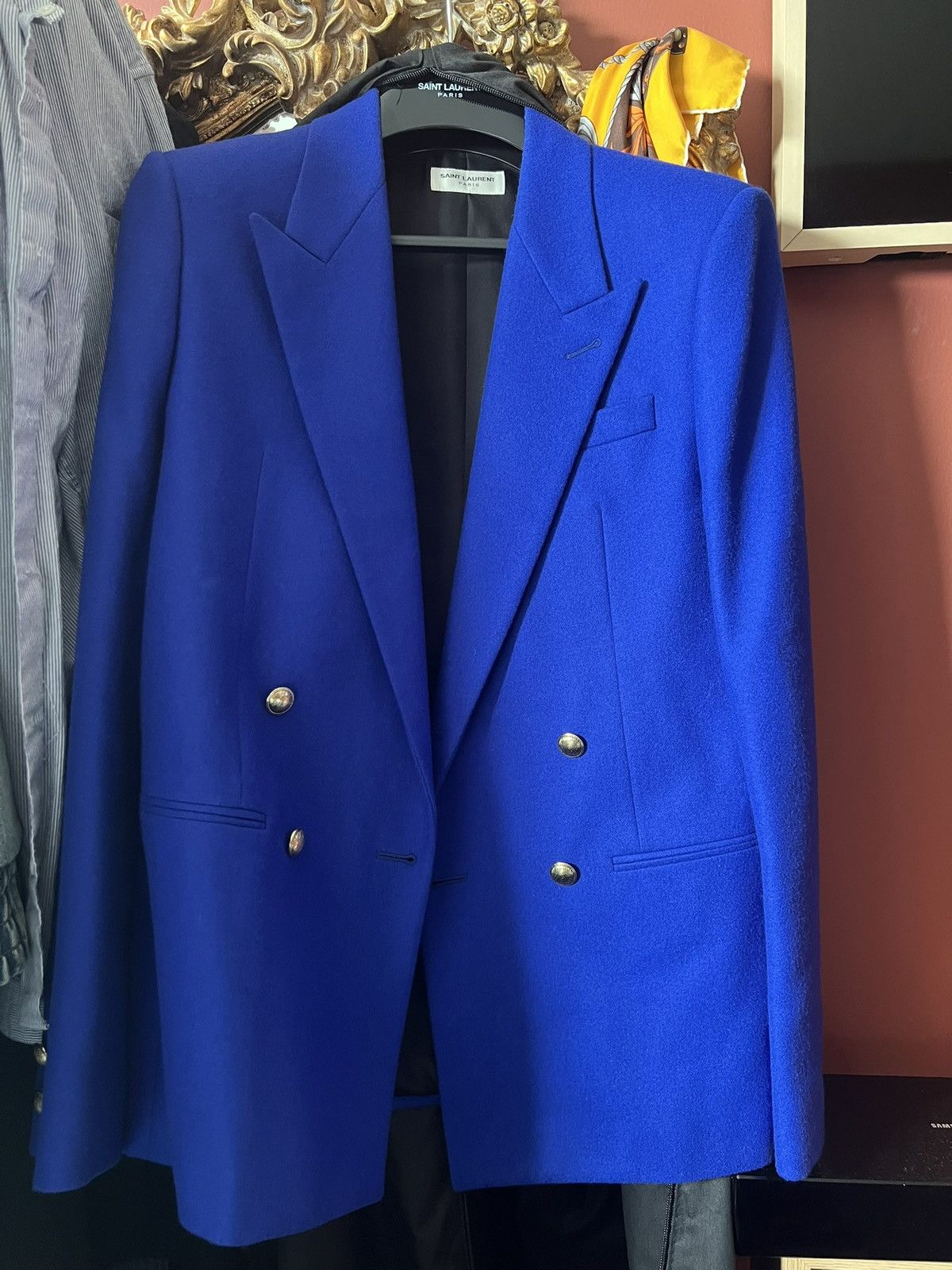 Saint Laurent Paris Blue blazer Saint Laurent with gold buttons size 50 rare Size 50R - 2 Thumbnail