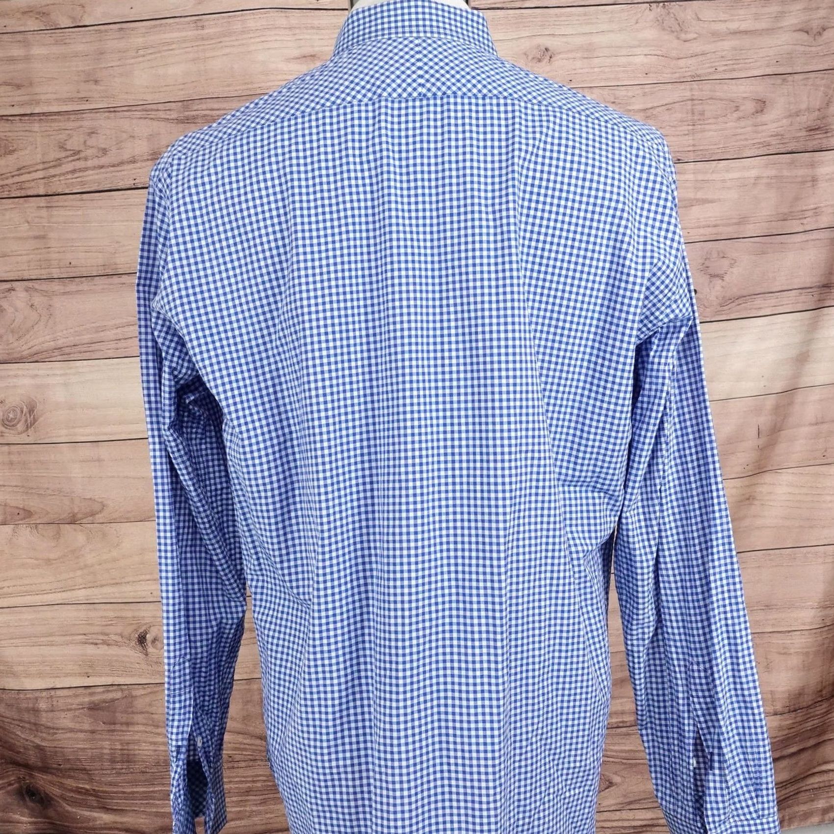 Billy Reid Billy Reid Shirt Mens XL Blue Check Long Sleeve Button-Up Collared Woven Regular Cut Size US XL / EU 56 / 4 - 4 Thumbnail