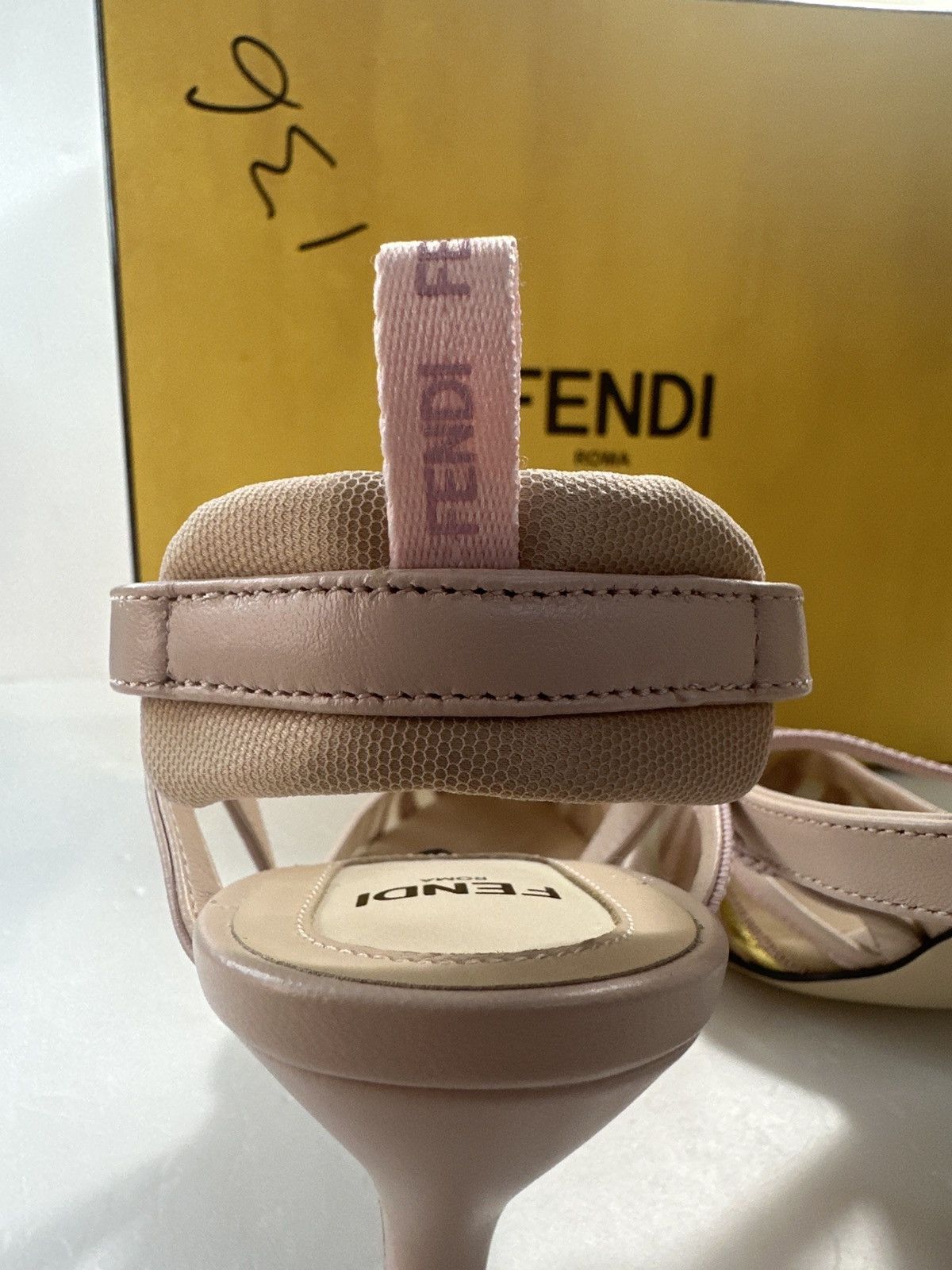 Gucci FENDI leather and mesh high-heeled slingbacks Size US 6.5 Size US 6.5 / IT 36.5 - 9 Thumbnail
