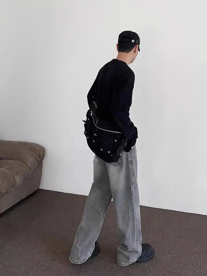 Japanese Brand Street vintage silhouette grey baggy jeans Size US 32 / EU 48 - 5 Thumbnail