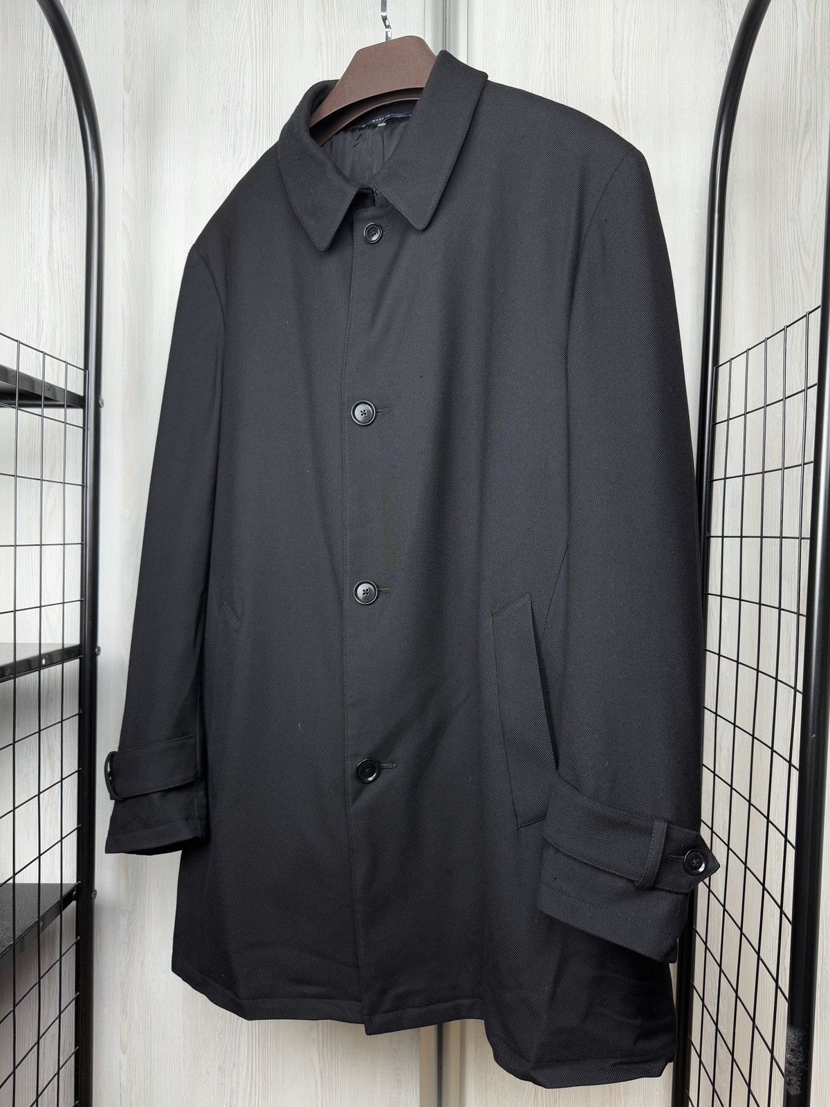 Pal Zileri Pal Zileri Italy Men’s black wool solid single-breasted coat Size US XXL / EU 58 / 5 - 5 Thumbnail