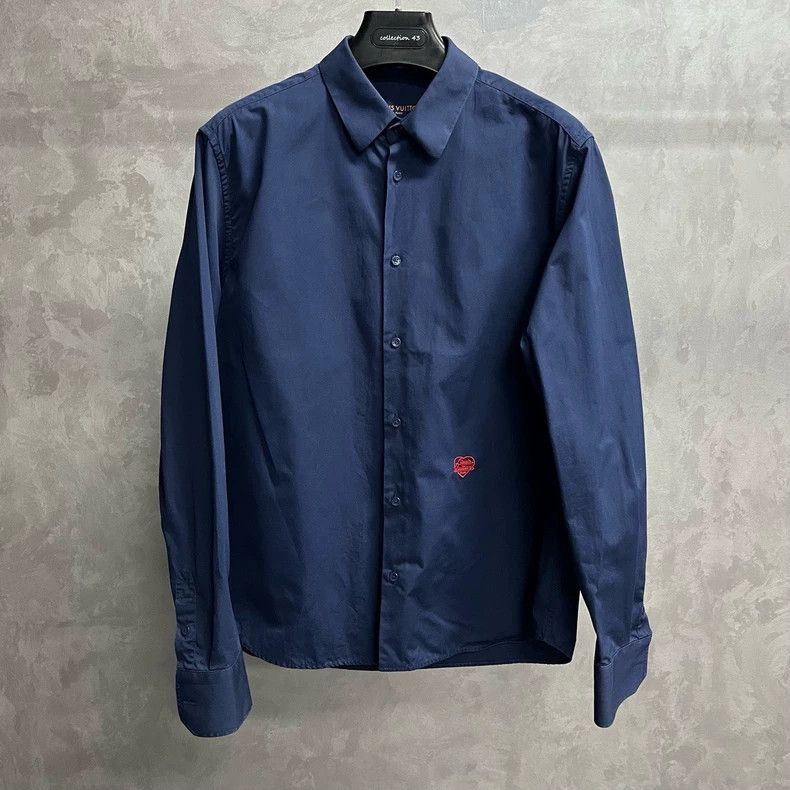 Louis Vuitton Louis Vuitton Navy nigo2 simple embroidered long-sleeve shi Size US L / EU 52-54 / 3 - 1 Thumbnail