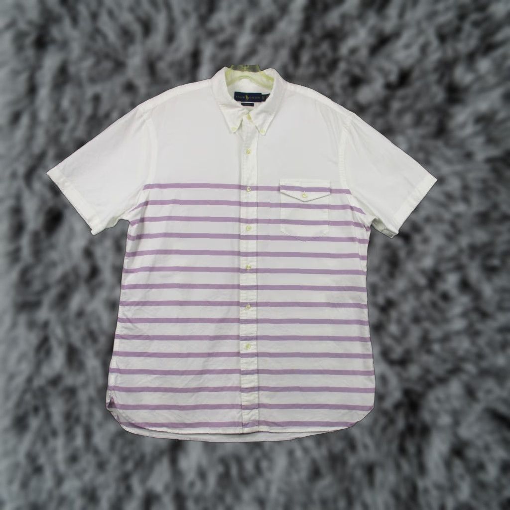 Ralph Lauren Ralph Lauren Blue Label Shirt XL Men's Striped Short Sleeve Size US XL / EU 56 / 4 - 1 Thumbnail