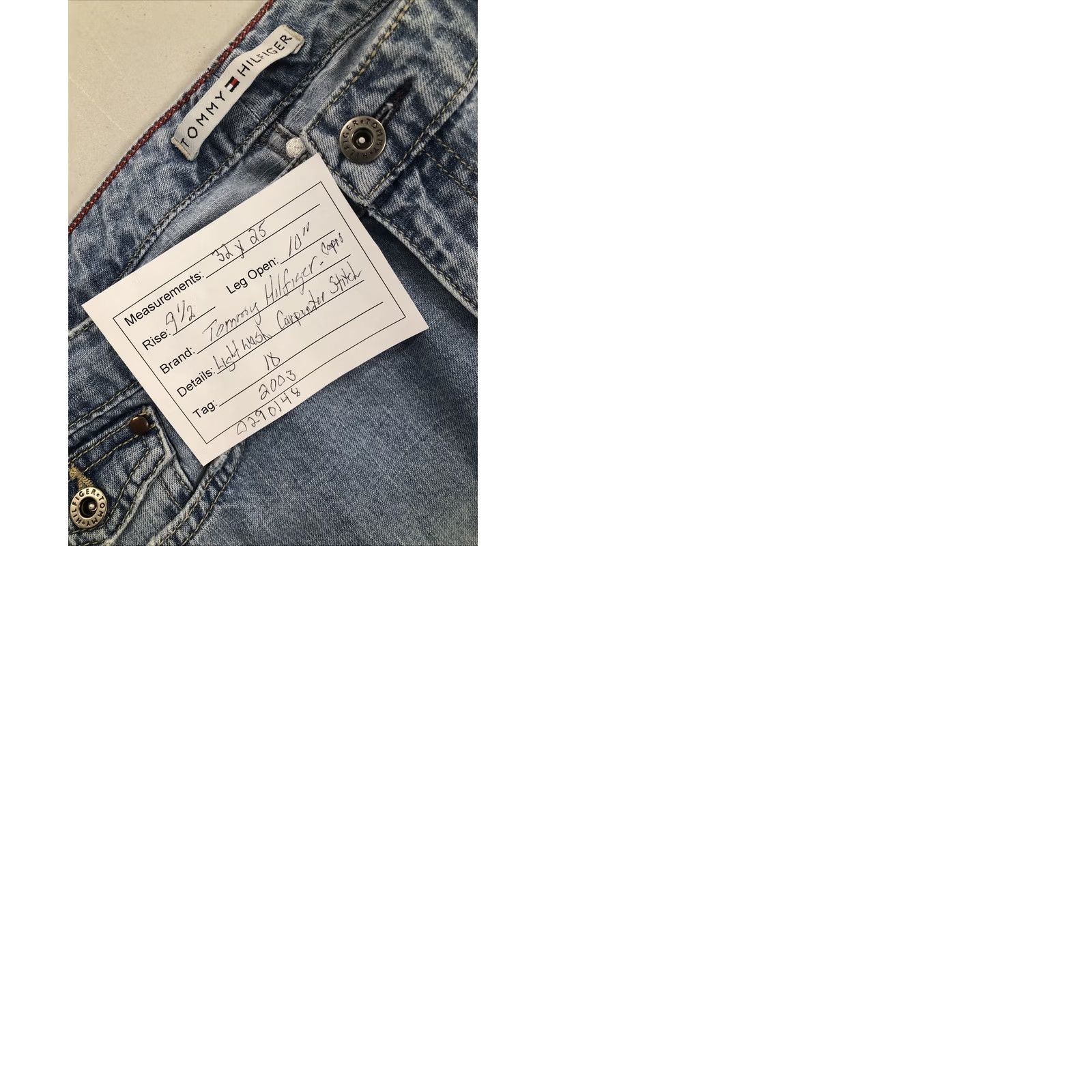 Tommy Hilfiger VINTAGE Tommy Hilfiger Jeans Capri Women 10 Blue 100% Cotton Logo 90s Retro Hipster Mids Rise 25in Inseam 32in Waist 25in 5-Pocket Denim Slim? Size 32" / US 10 / IT 46 - 10 Thumbnail