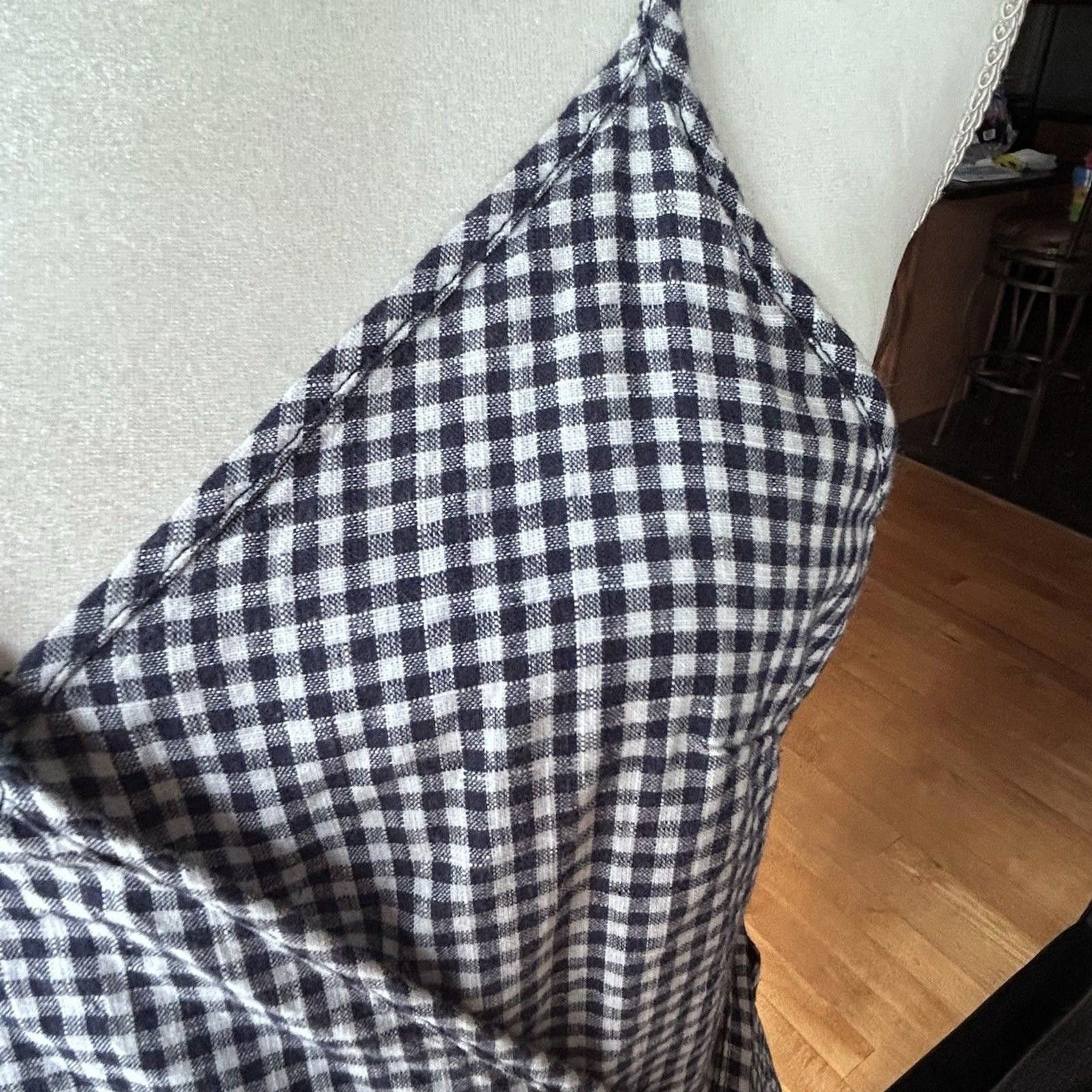 Other Aerie Plaid Navy White Wrap Dress sz Lg Cottagecore Coquette Size L / US 10 / IT 46 - 2 Thumbnail