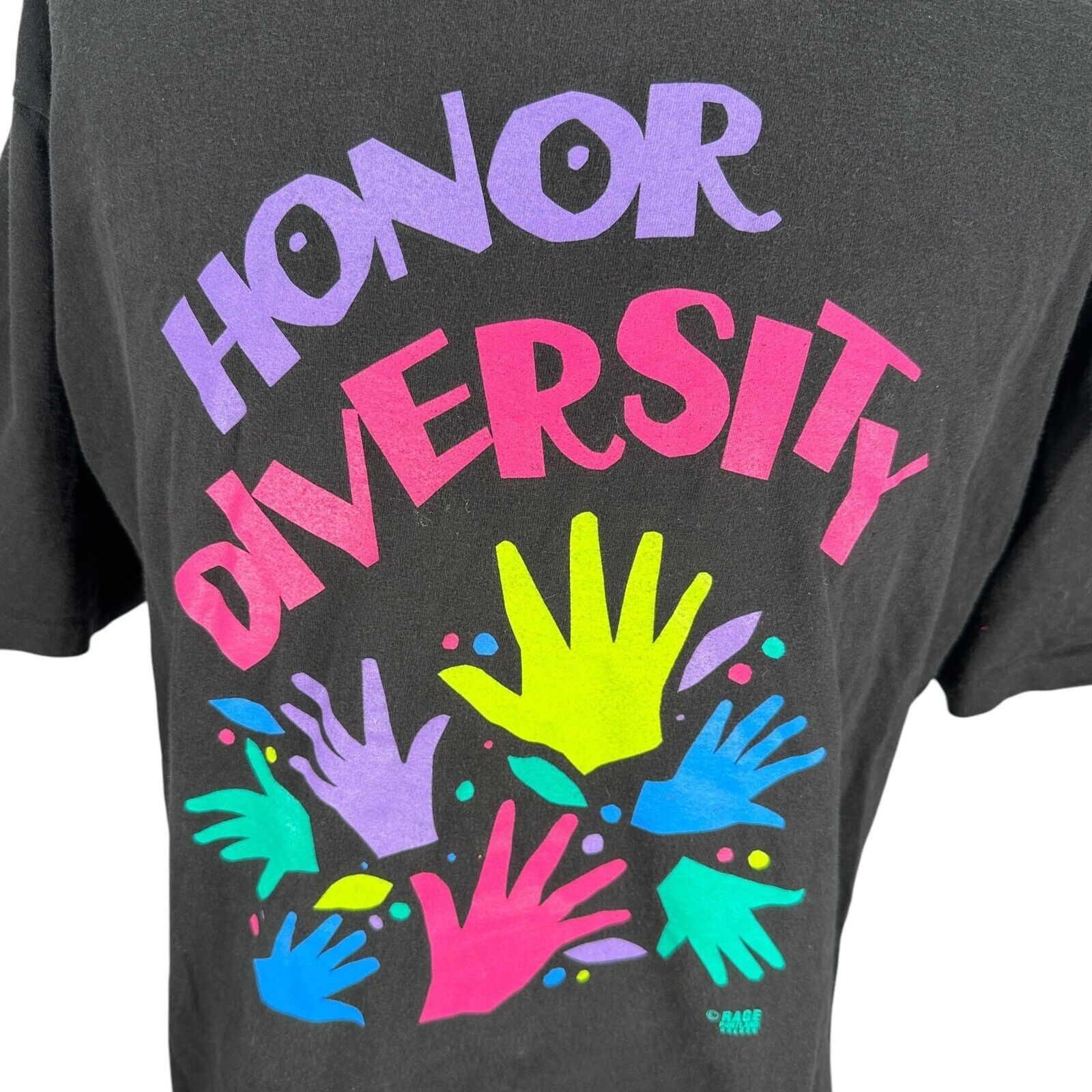 Other Vintage Honor Diversity T-Shirt Mens XL Black Cotton Art Size US XL / EU 56 / 4 - 2 Thumbnail