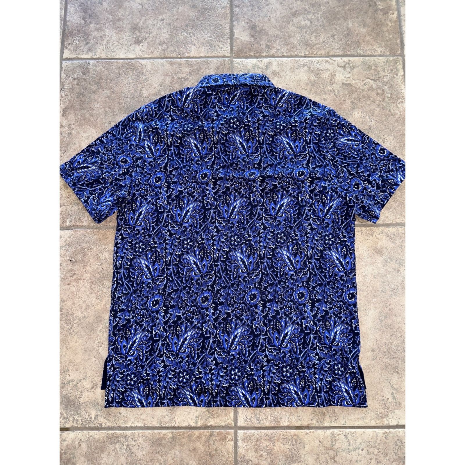 Ralph Lauren Polo Golf Ralph Lauren PERU COTTON Paisley Print Polo Shirt Mens L Blue Size US L / EU 52-54 / 3 - 5 Thumbnail