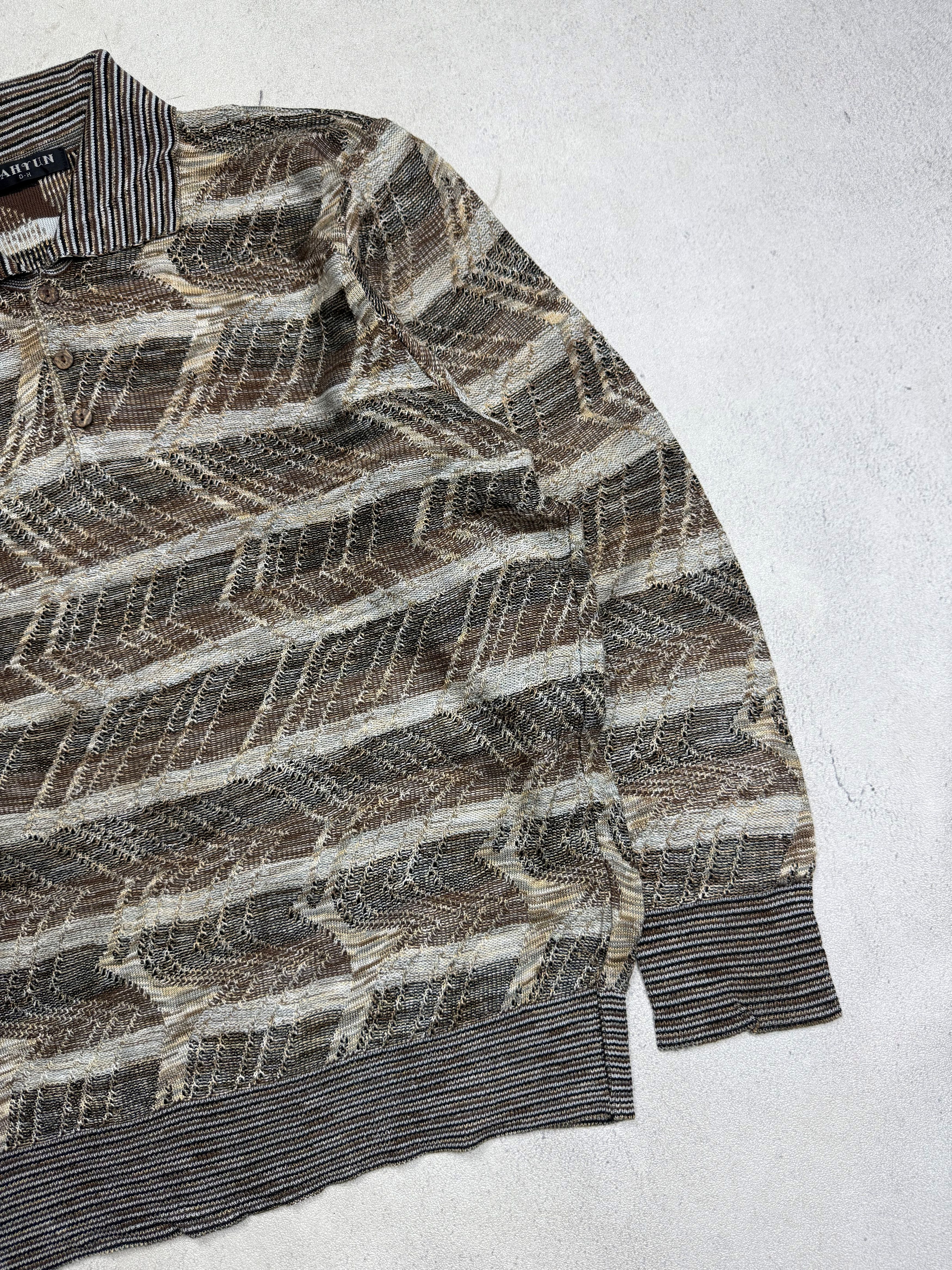 Vintage Vintage Abstract 3D Pattern Missoni Style Polo Knit Sweater Size US M / EU 48-50 / 2 - 4 Thumbnail