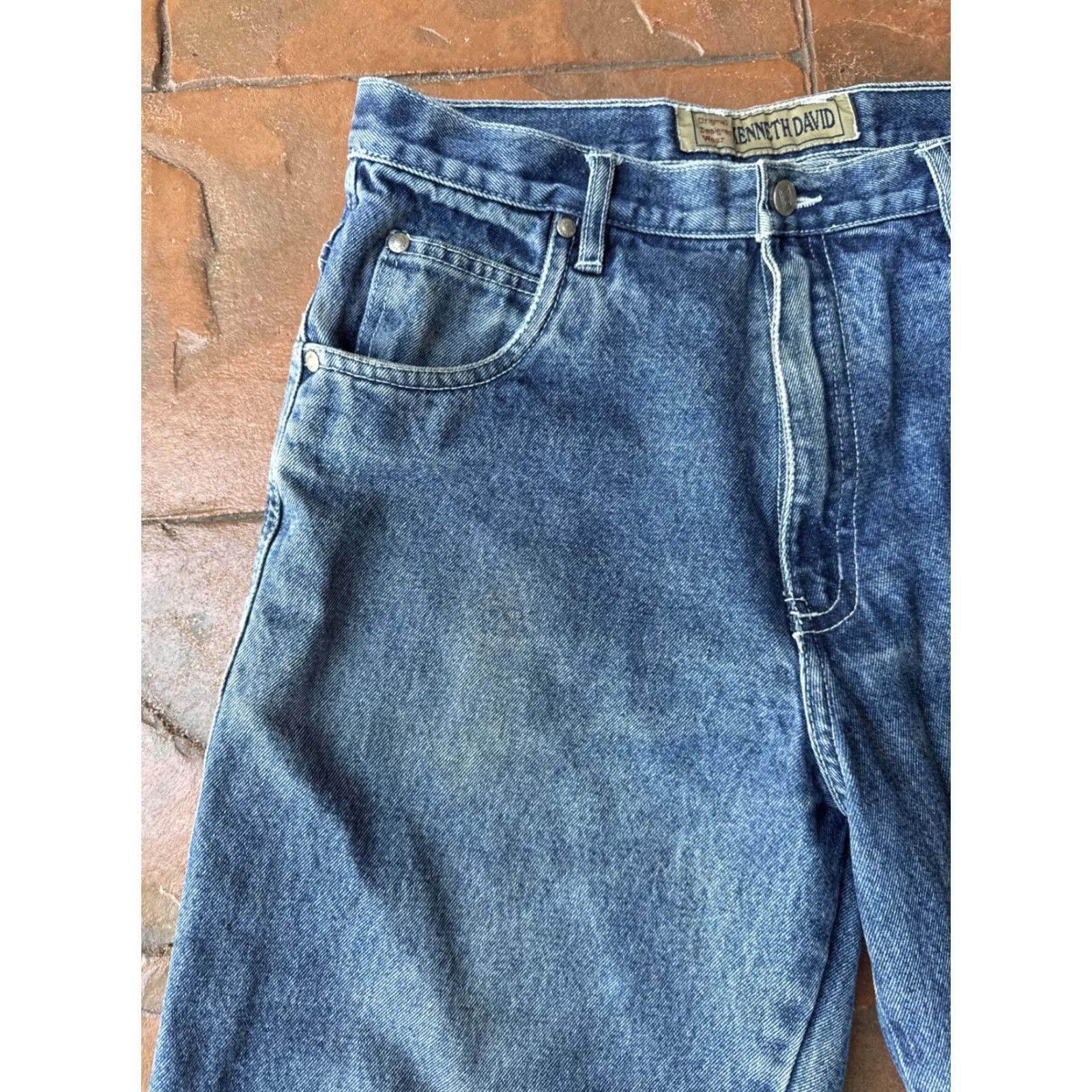 Vintage VINTAGE Kenneth David Baggy Jean Shorts 32x13 Men Jeans Denim Blue Grunge 90s Baggy Shorts Size US 32 / EU 48 - 4 Thumbnail