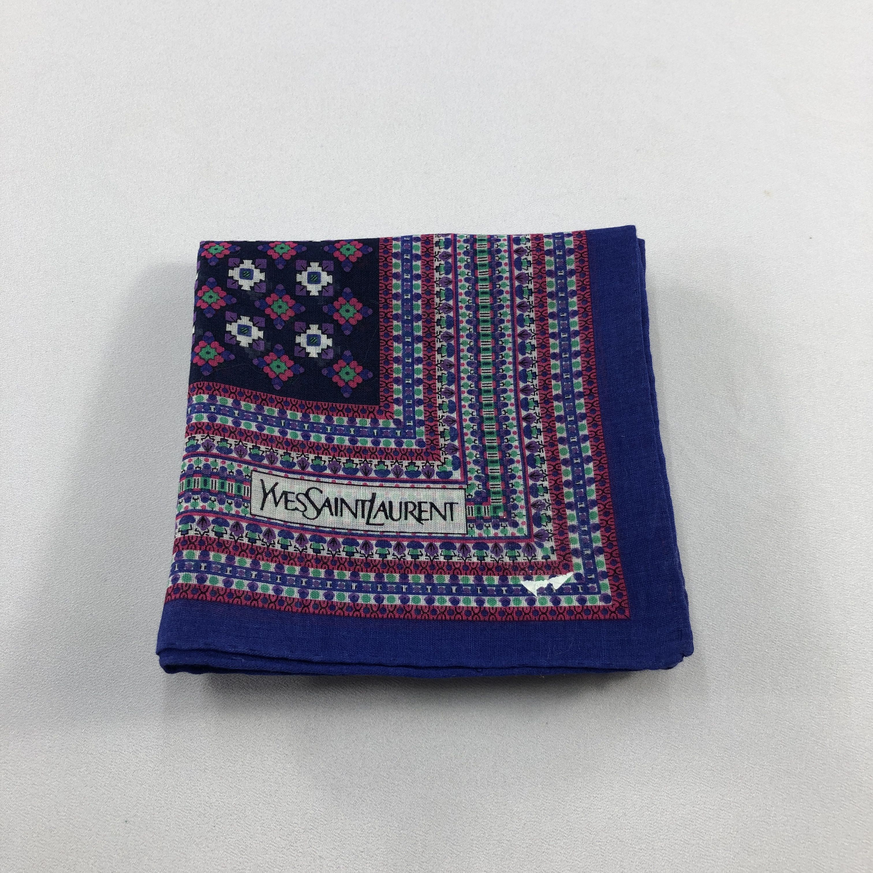 Yves Saint Laurent YSL Geometric Handkerchief Neckerchief Bandana H2875 Size ONE SIZE - 6 Thumbnail