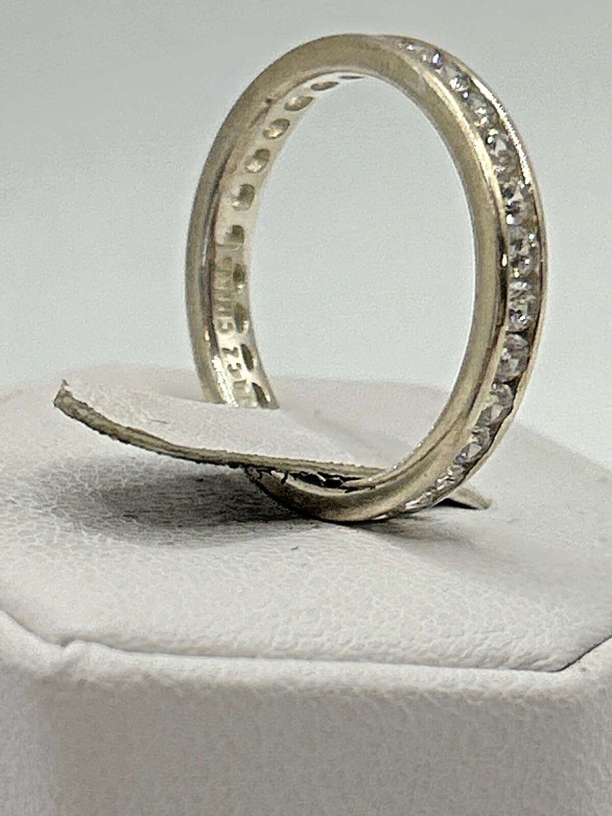 Sterling Silver Gold tone 925 Vintage Sterling Silver Ring Size 8.75 Pave Size ONE SIZE - 6 Thumbnail