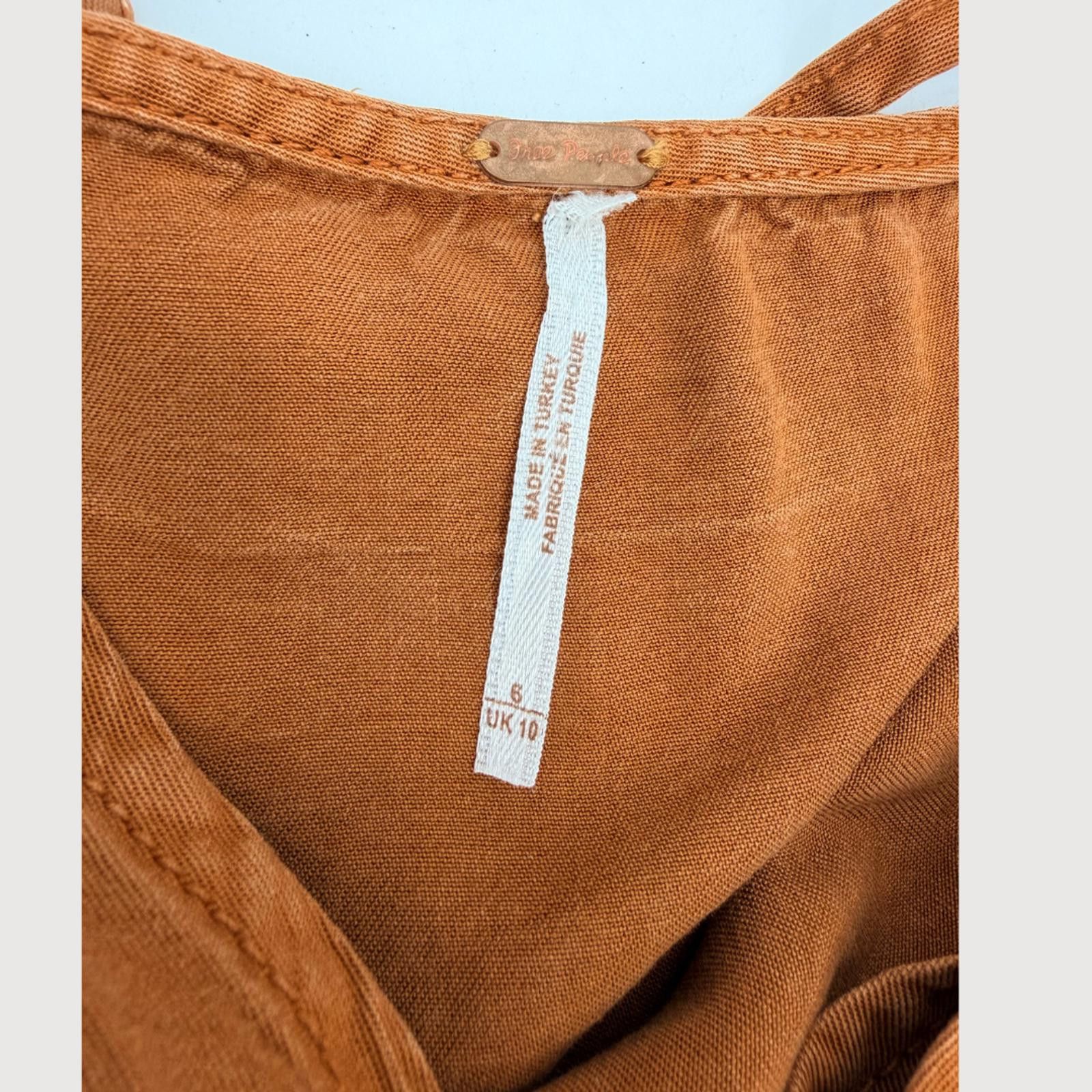 Free People Free People Jade Jumpsuit Rust Lyocell Wide Leg 6 Size 28" / US 6 / IT 42 - 4 Thumbnail