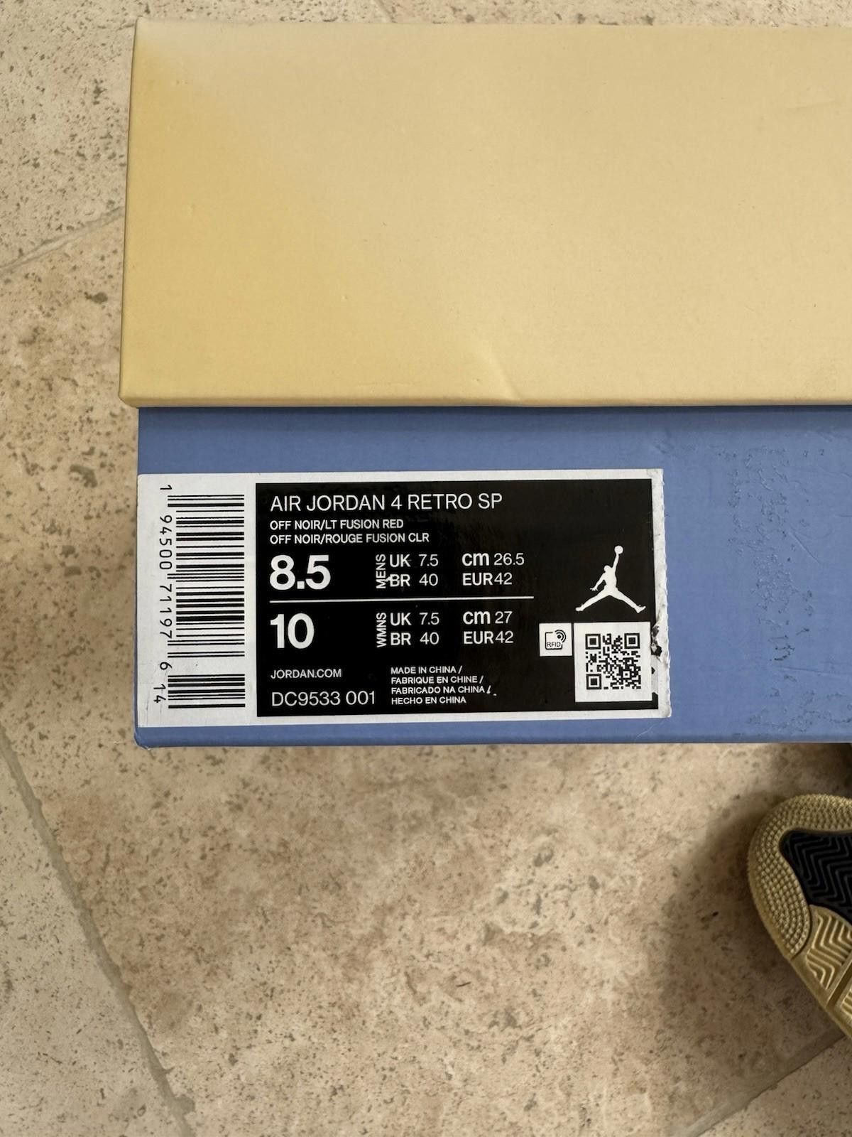 Jordan Brand Air Jordan4 Retro x Union LA 'Off Noir' Size 7.5 Size US 8.5 / EU 41-42 - 5 Thumbnail