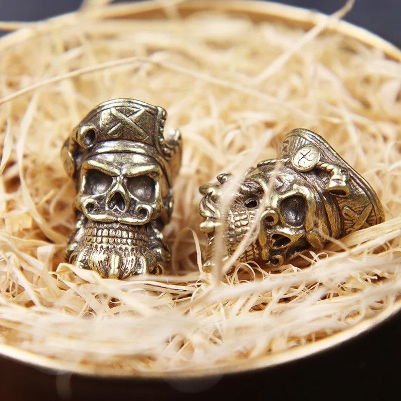 Handmade 3Pcs Pirate Skull Knife Beads Paracord Bead Zipper Umbrella Size ONE SIZE - 2 Thumbnail