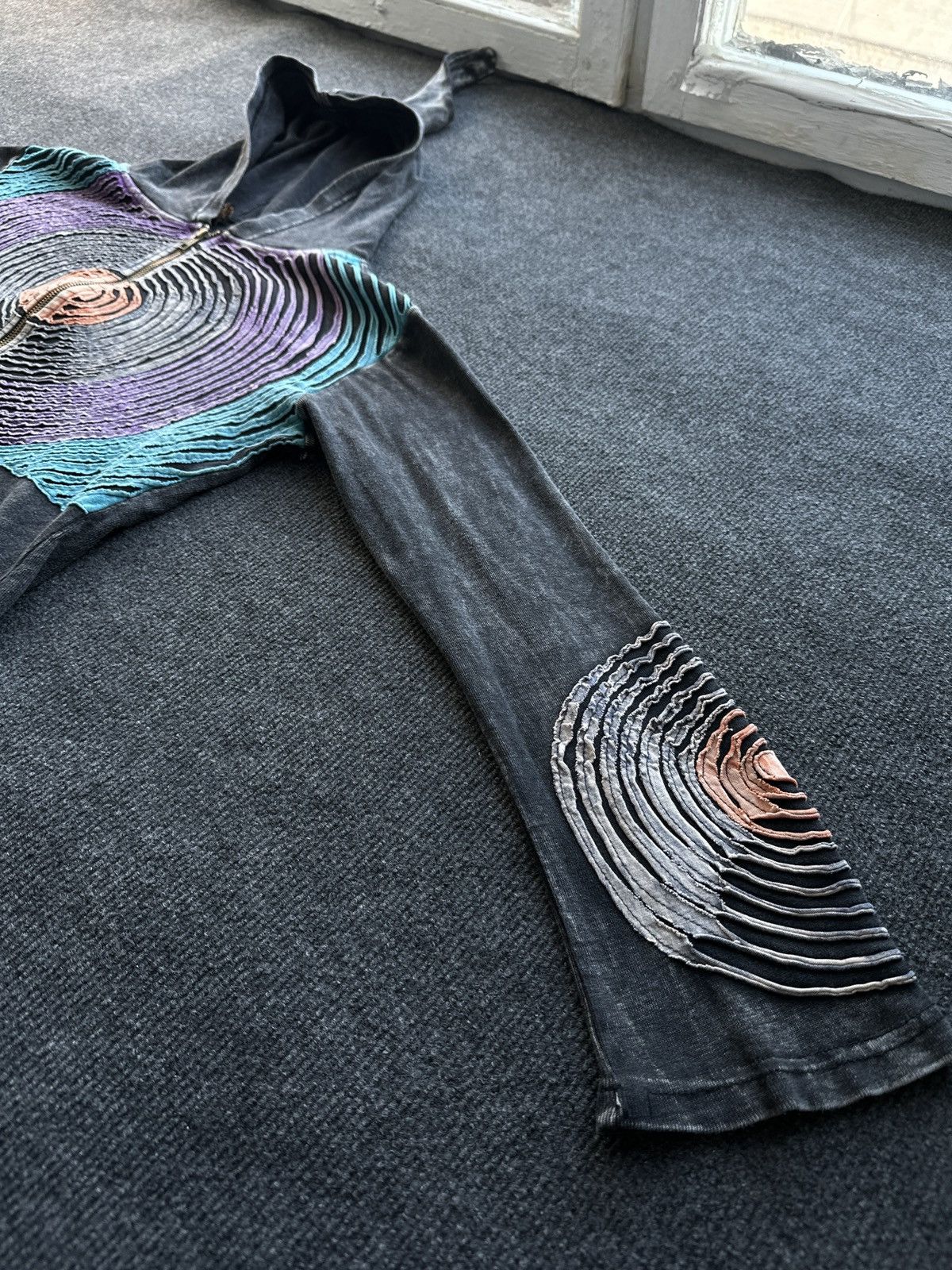 Other 🚨 OPIUM Y2K WOMEN FLARED ZIP HOODIE AVANT GARDE Size L / US 10 / IT 46 - 6 Thumbnail