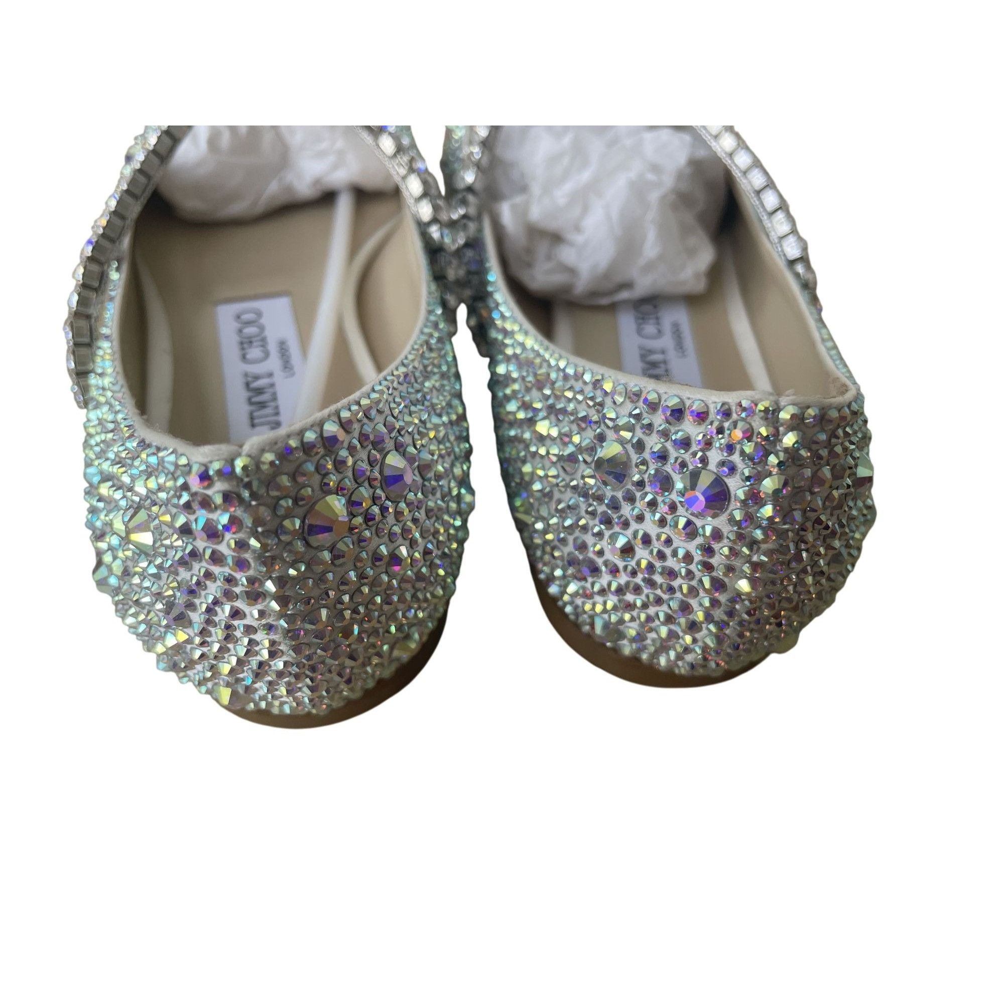 Jimmy Choo Jimmy Choo Womens Crystal-Embellished Pointed Toe Flats 37.5 Size US 7.5 / IT 37.5 - 3 Thumbnail