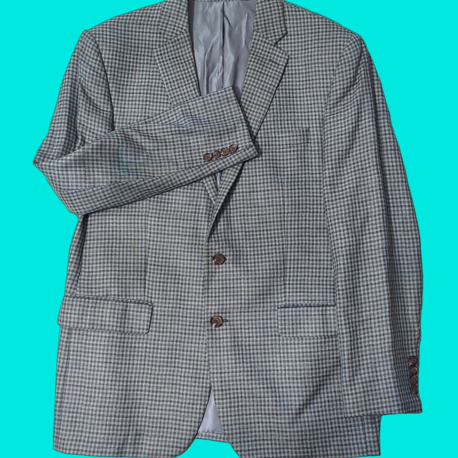 Vintage Ralph Lauren Mens Blazer Knit Wool Silk Linen 42R Brown Two Button Sport Coat Jacket Shirt? Size 42R - 1 Thumbnail