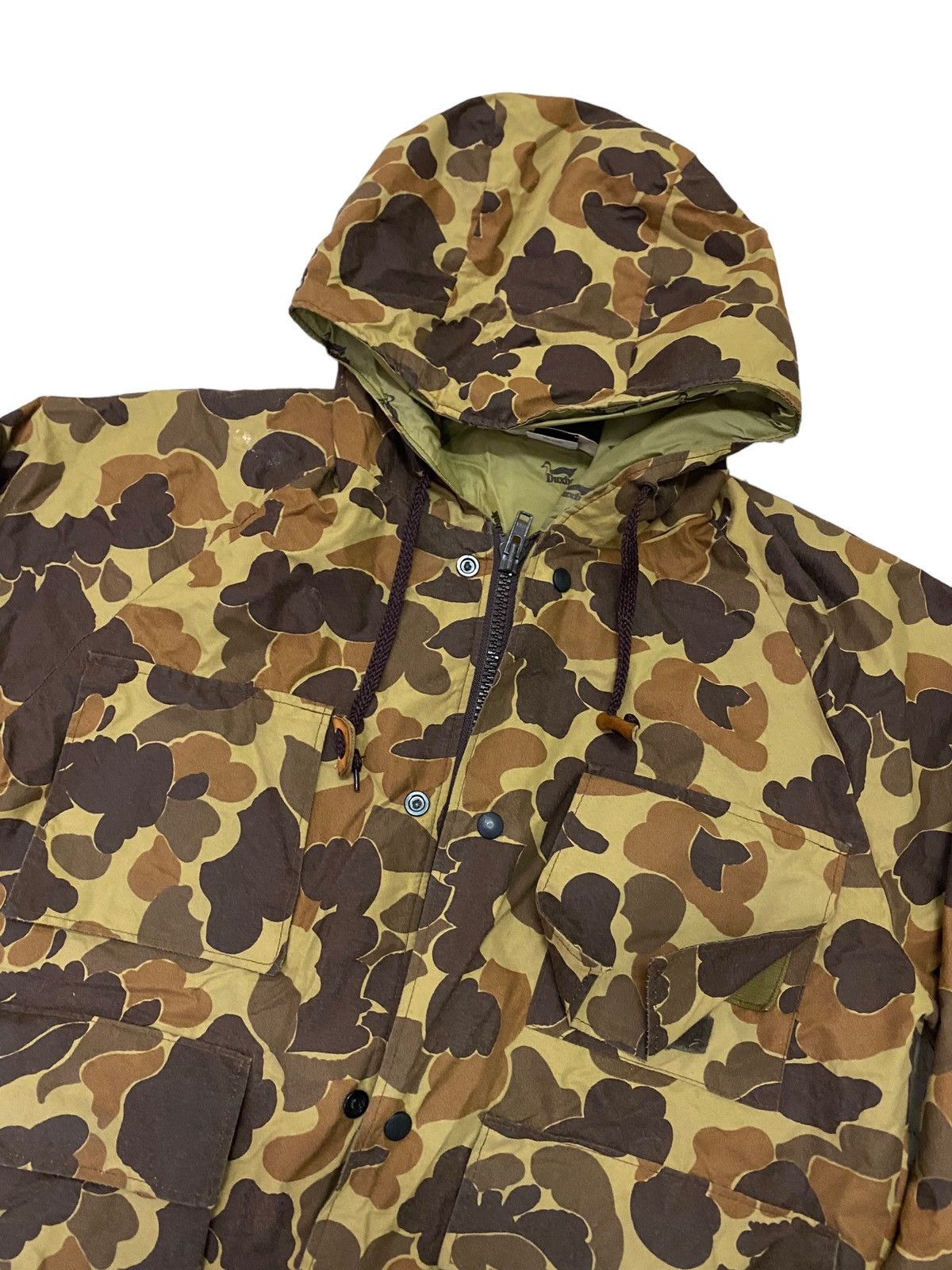 Vintage 💥Vintage 80s Goretex Duxbak Duck Camo Hoodie Size US M / EU 48-50 / 2 - 4 Thumbnail