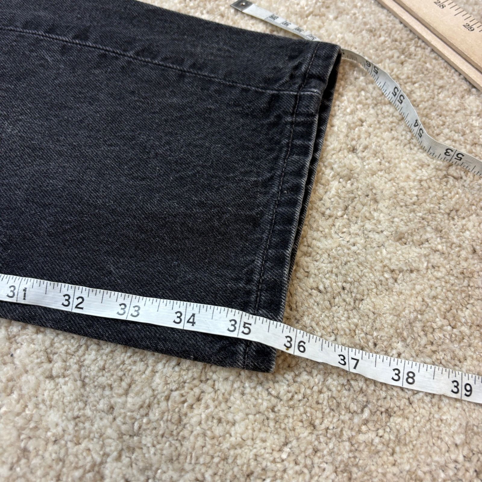 Levi's × Vintage Vintage 90s Levi's 501 Straight Leg Black Denim Jeans 33x36 Size US 33 - 8 Thumbnail
