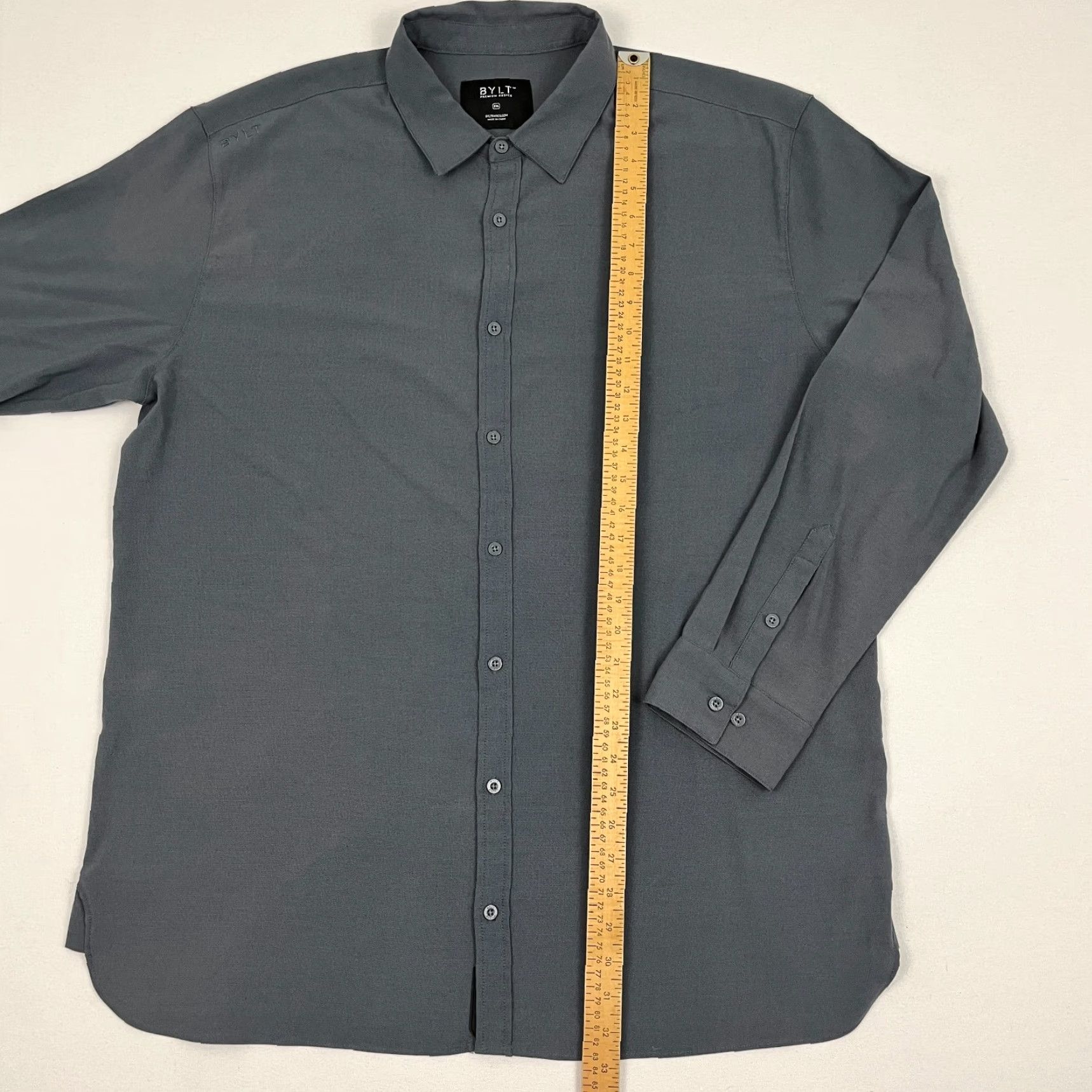 Vintage BYLT Vista Shirt Men 2XL Gray Stretch Casual Performance Button Down Long Sleeve Size US XXL / EU 58 / 5 - 4 Thumbnail