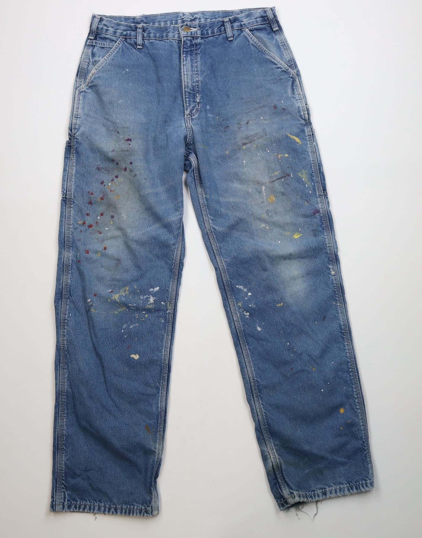Carhartt Vintage 90s Carhartt Flannel Lined Wide Leg Dungaree Jeans Size US 36 / EU 52 - 2 Thumbnail