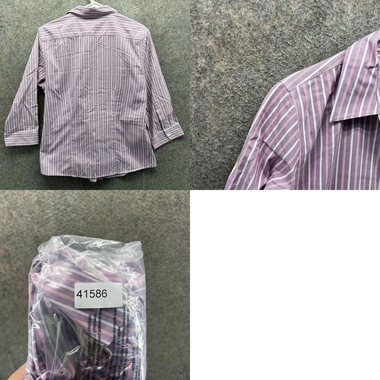 Vintage L.L. Bean Shirt Womens Small Purple Stripe Wrinkle Resistant 3/4 Sleeve Top Size S / US 4 / IT 40 - 8 Thumbnail