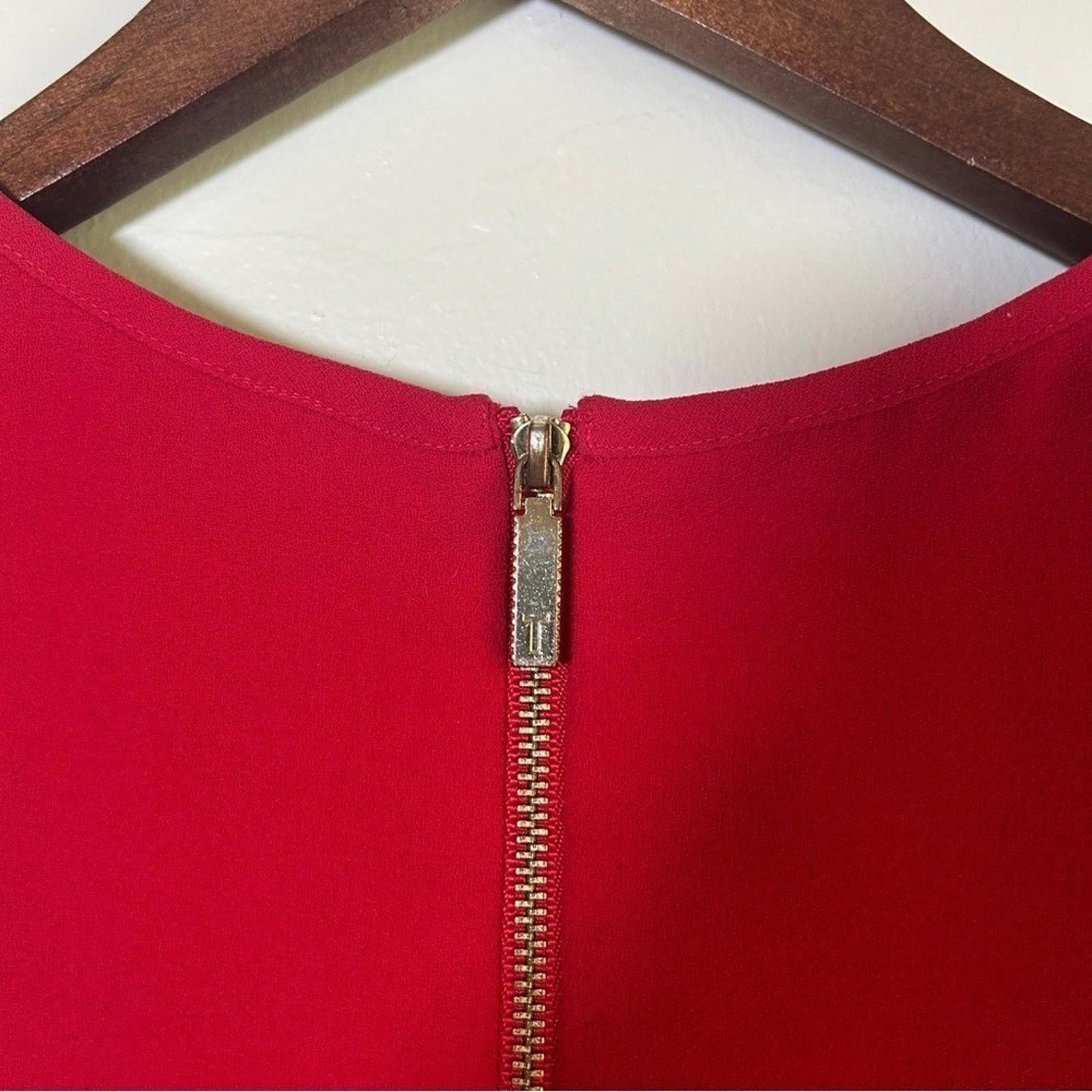 Other Ted Baker London Red Sleeveless Tie Neck Blouse Top Women Size S / US 4 / IT 40 - 4 Thumbnail
