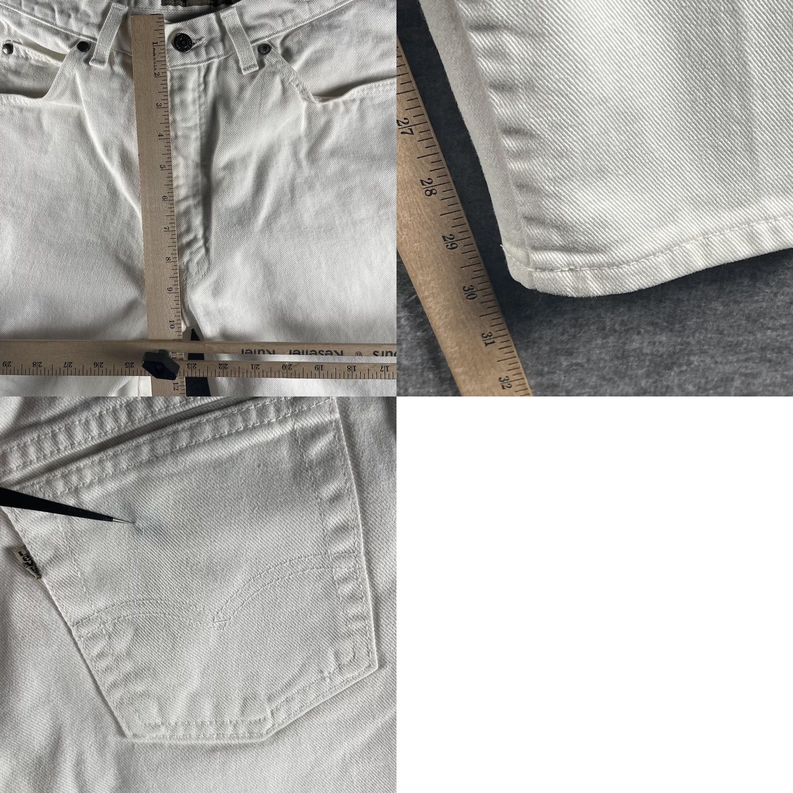 Levi's VINTAGE Levi's 900 Series Jeans Womens White High Rise Tapered 11 Inseam 30.5 in 100% Cotton Denim USA Made 27W 5-Pocket Zip Fly Womens Jeans Size 32" / US 10 / IT 46 - 9 Thumbnail
