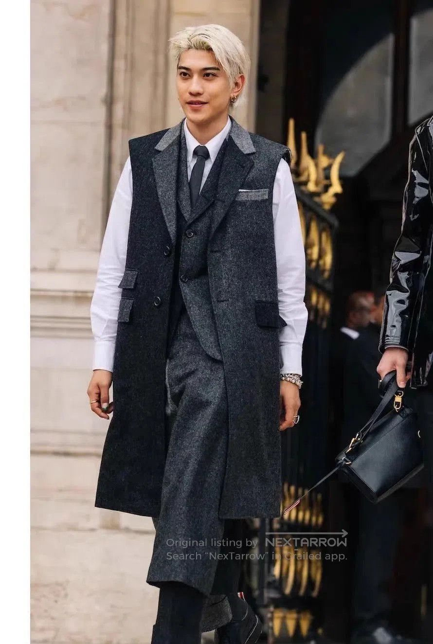 Thom Browne Gray Wool Blend Vest . Size US XXL / EU 58 / 5 - 5 Thumbnail