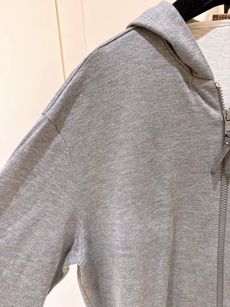 Brunello Cucinelli Brunello Cucinelli Beaded pocket silk cotton hooded jacket Size M / US 6-8 / IT 42-44 - 3 Thumbnail