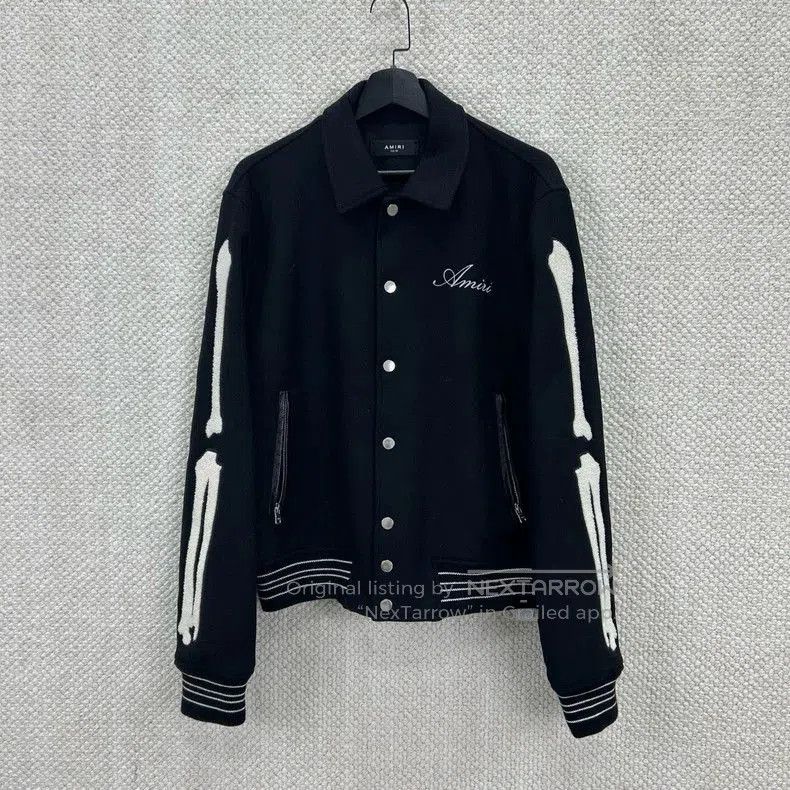 Amiri Amiri Black Bone Baseball Jacket. Size US L / EU 52-54 / 3 - 1 Thumbnail