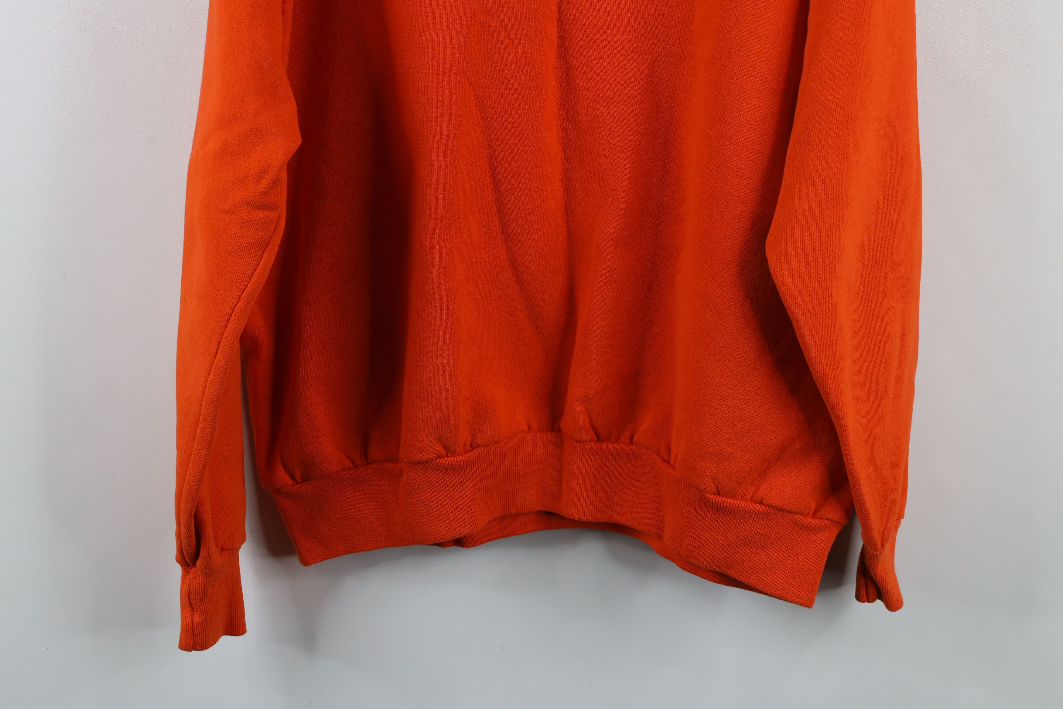 Vintage Vintage 90s Streetwear Blank Crewneck Sweatshirt Orange USA Size US XL / EU 56 / 4 - 10 Thumbnail