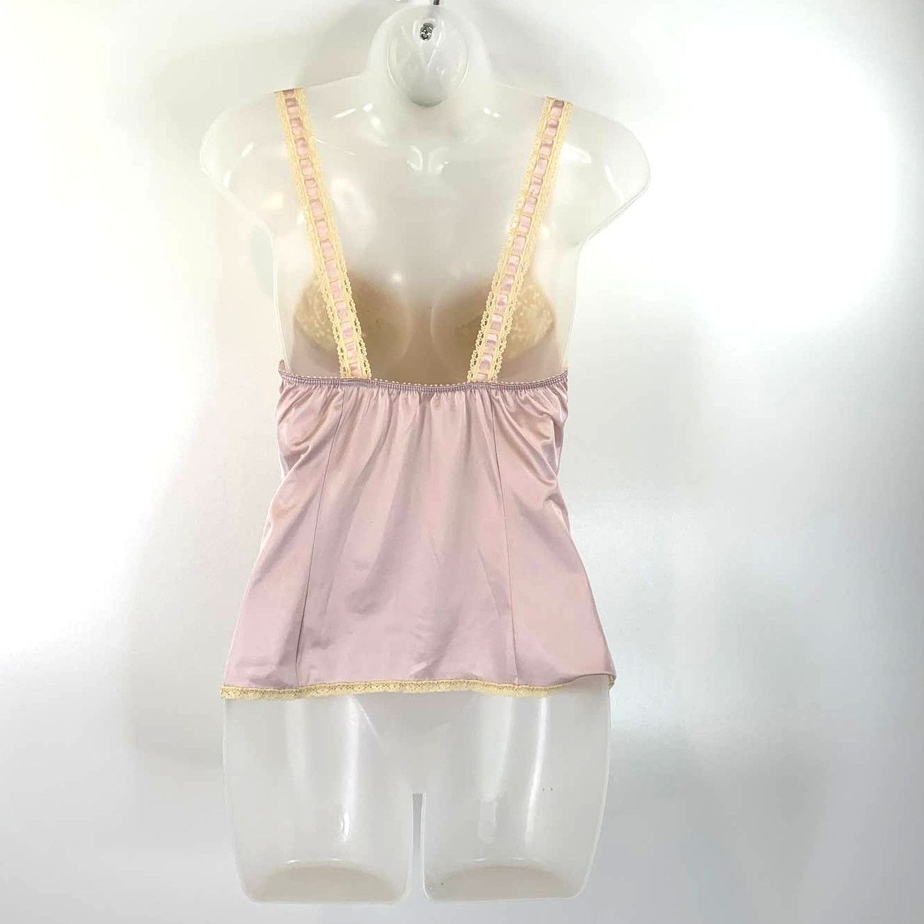 Vintage Vintage 70s Flair Satin Lace Camisole Lingerie Lace Trim Size S / US 4 / IT 40 - 11 Thumbnail