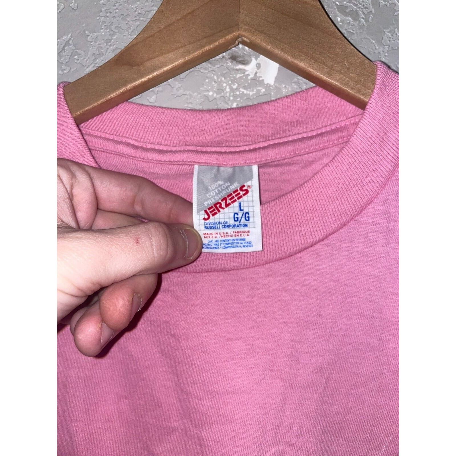 Jerzees Vintage Misprint Shirt Jerzees Pink Flower Floral 90s Tee Size US L / EU 52-54 / 3 - 7 Thumbnail