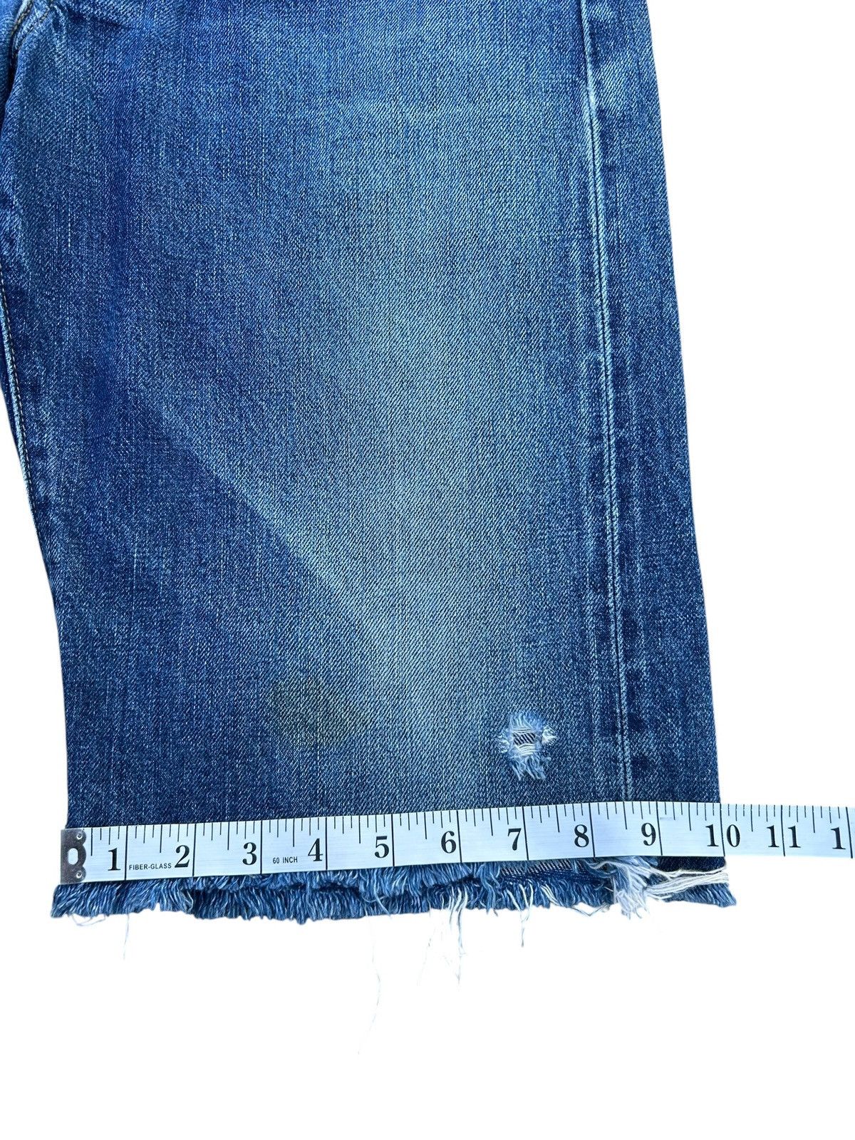 Kapital Vintage Levis Big E Selvedge Short Distressed Denim jeans Size US 33 - 18 Thumbnail