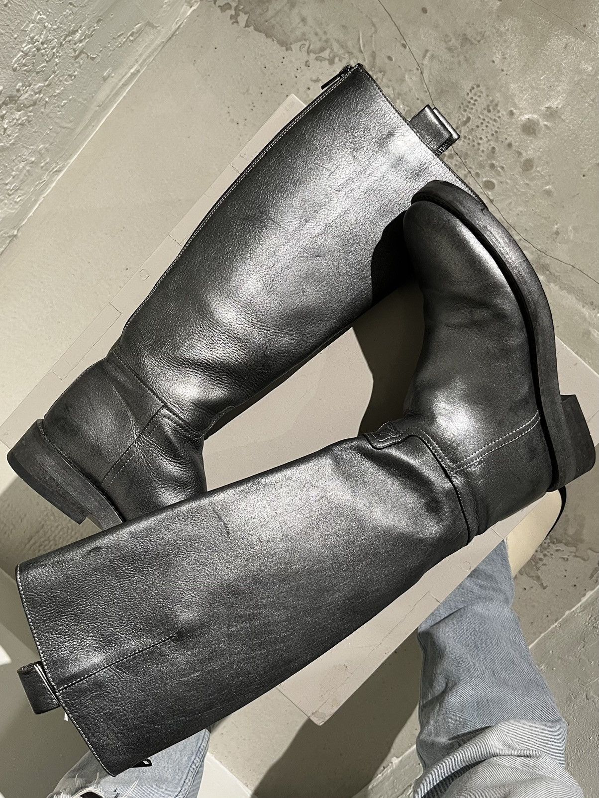 Ann Demeulemeester Fall 2006 Metallic Riding Boots Size US 7.5 / IT 37.5 - 5 Thumbnail