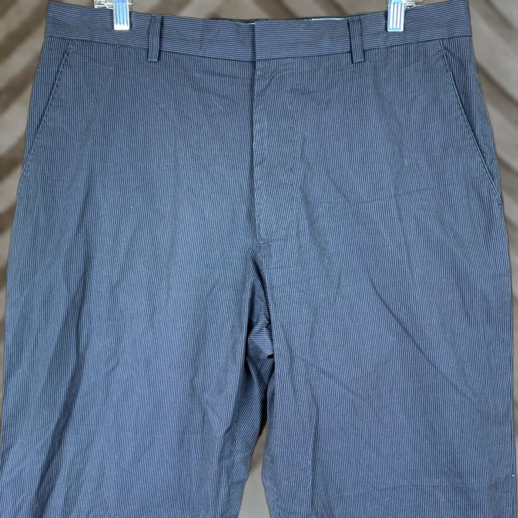 Banana Republic Banana Republic Mens Pants Blue Dress Chino Pinstriped 100% Cotton 35x34 Pants Shirt? Size US 35 - 1 Thumbnail