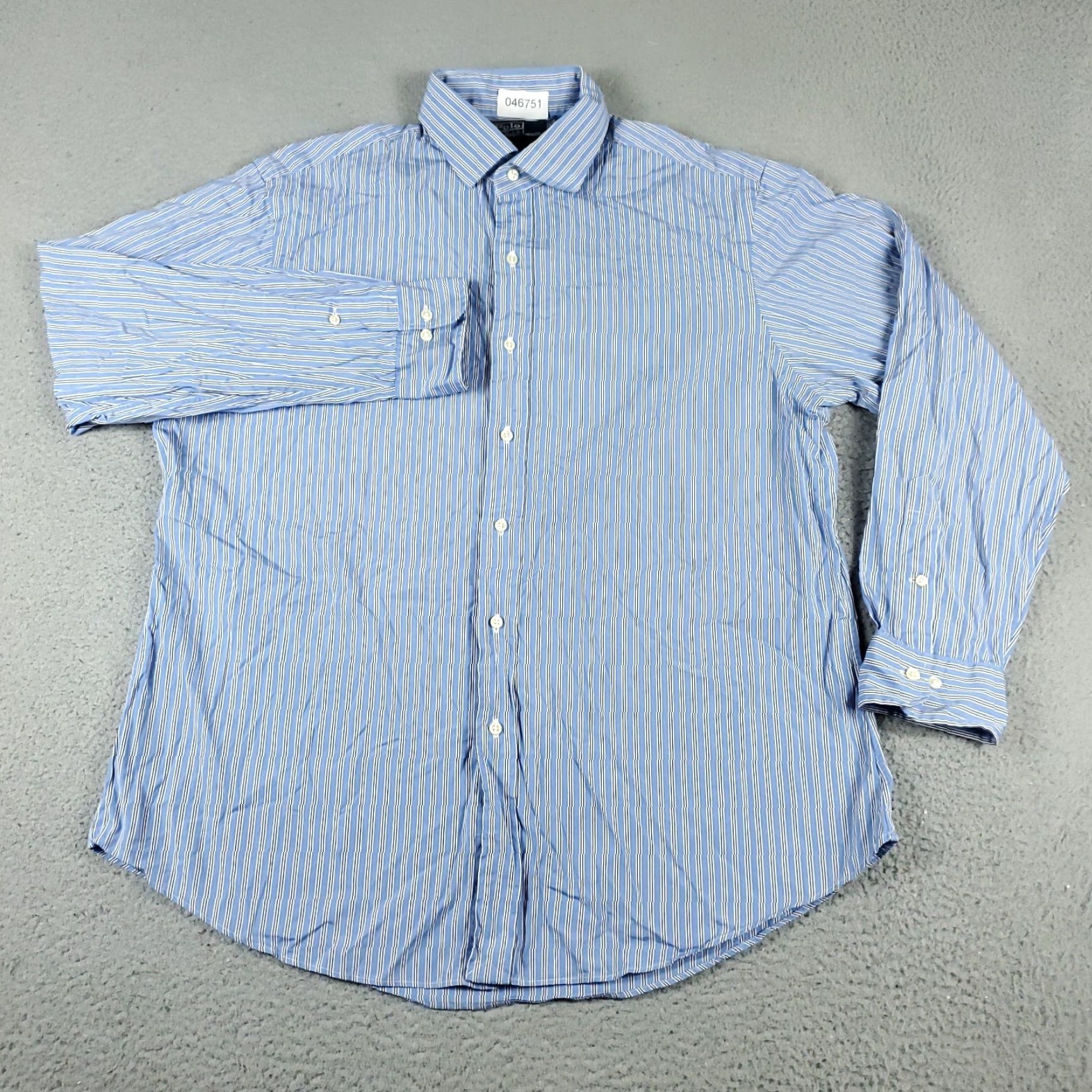Ralph Lauren Ralph Lauren Dress Shirt Men’s 17.5 Blue Striped Long Sleeve Button Up Classic Regular Fit Size 46R - 2 Thumbnail