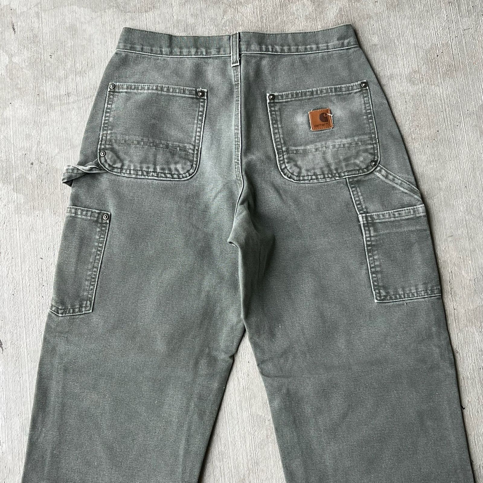 Carhartt × Vintage Carhartt faded green double knee work wear carpenter pants Size US 28 / EU 44 - 6 Thumbnail