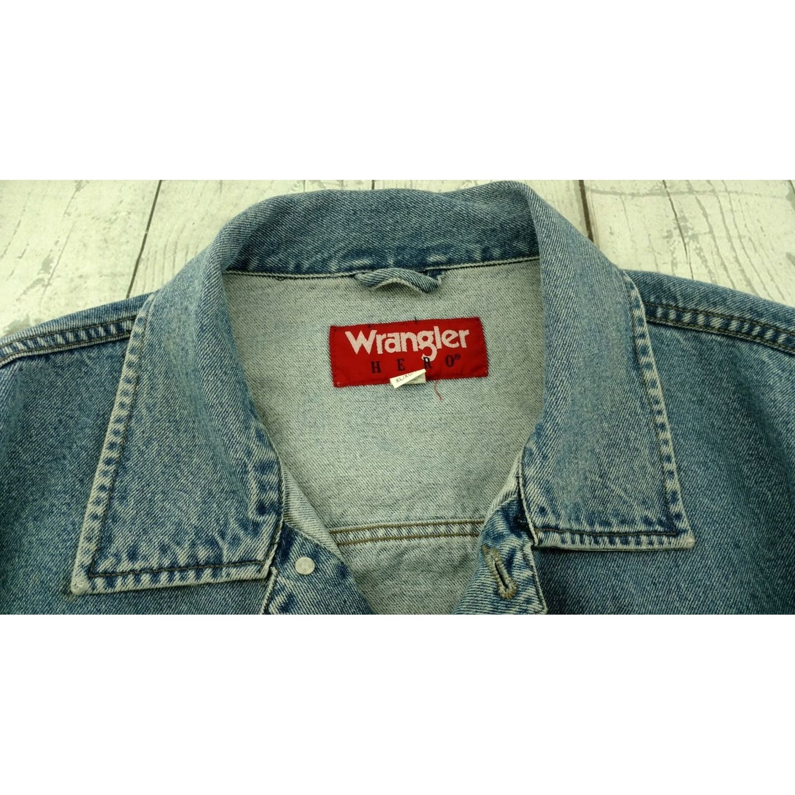 Wrangler Wrangler Hero Denim Jean Trucker Jacket Blue Mens XL Brothers? Size US 36 / EU 52 - 8 Thumbnail