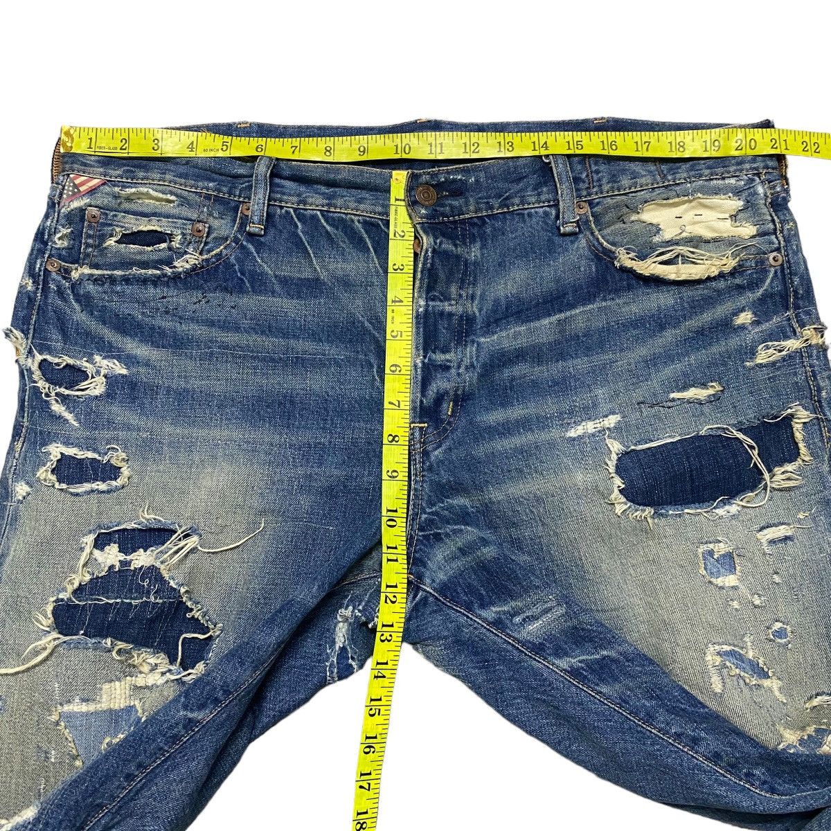 Denim & Supply Ralph Lauren Denim And Supply Ralph Lauren Distress Denim Patchwork Jeans Size US 38 / EU 54 - 22 Thumbnail