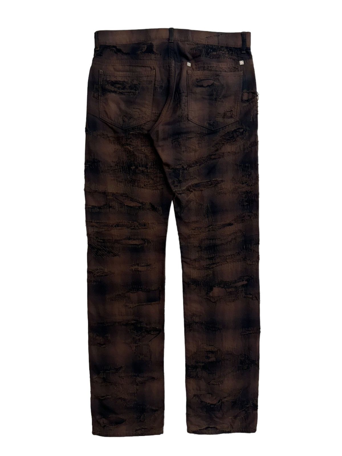 Givenchy SS22 Givenchy Boro Distress Checker Plaid Straight Leg Pants Size US 34 / EU 50 - 2 Thumbnail