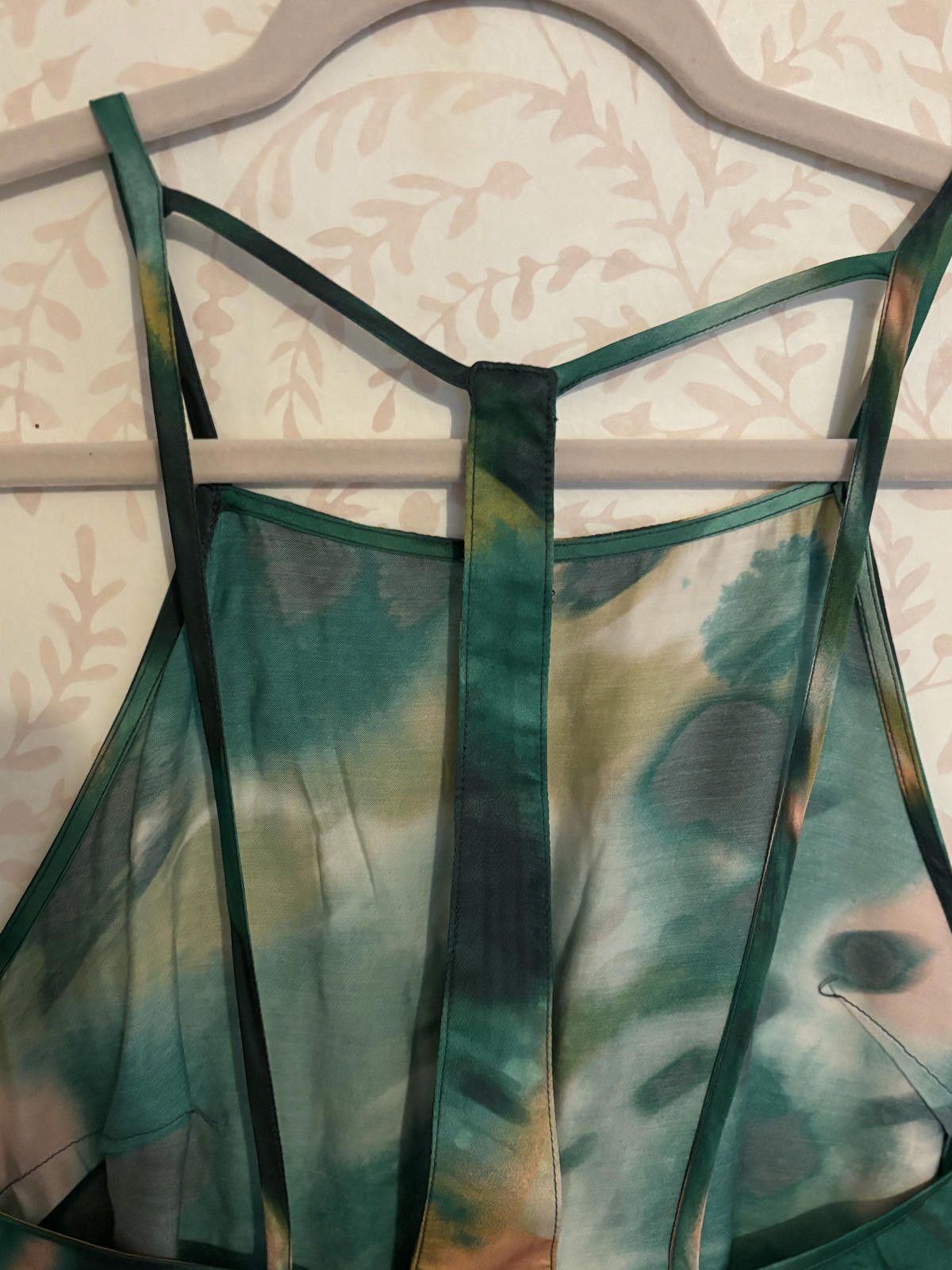 Other Anthropologie Silky Green Tie-Dye Tank Top with Strappy Back Size S / US 4 / IT 40 - 6 Thumbnail