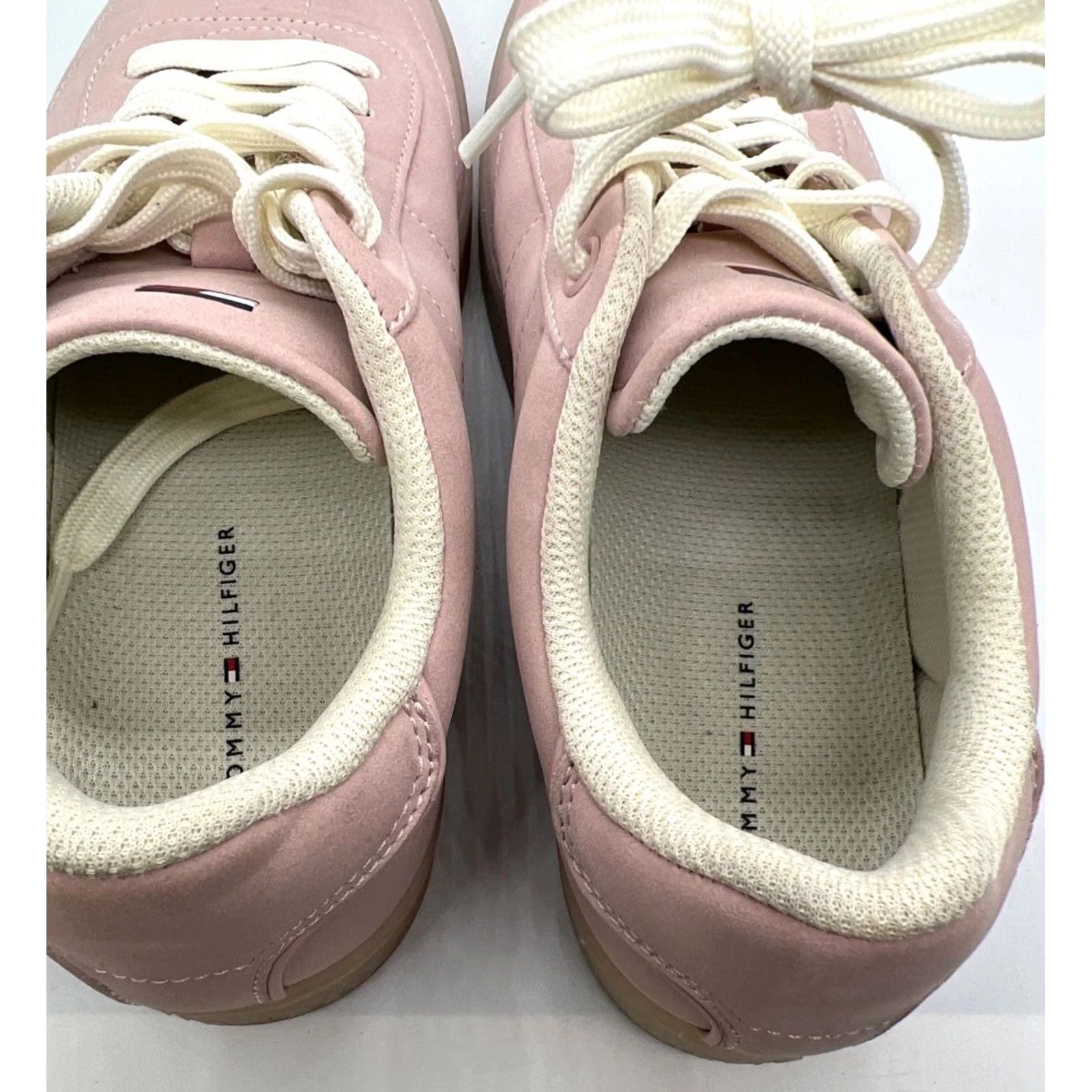 Tommy Hilfiger VINTAGE Tommy Hilfiger Platform Sneakers Women’s 6.5 Blush Pink Lace Up Casual Low Top Size M / US 6-8 / IT 42-44 - 7 Thumbnail