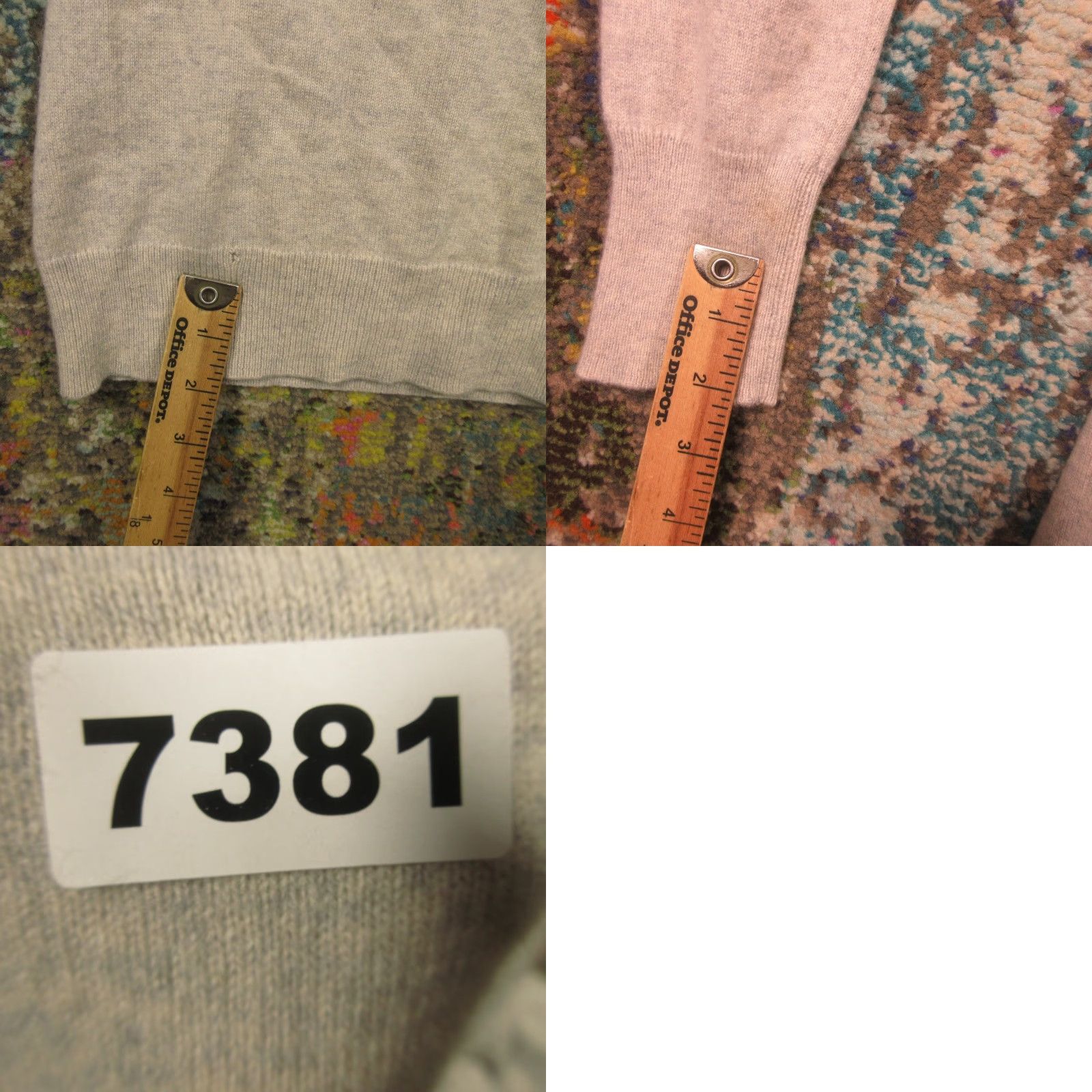 Vintage ALEX Marie Cashmere Sweater Women L Gray Long Sleeve V Neck Soft Knit Two Holes Size L / US 10 / IT 46 - 8 Thumbnail