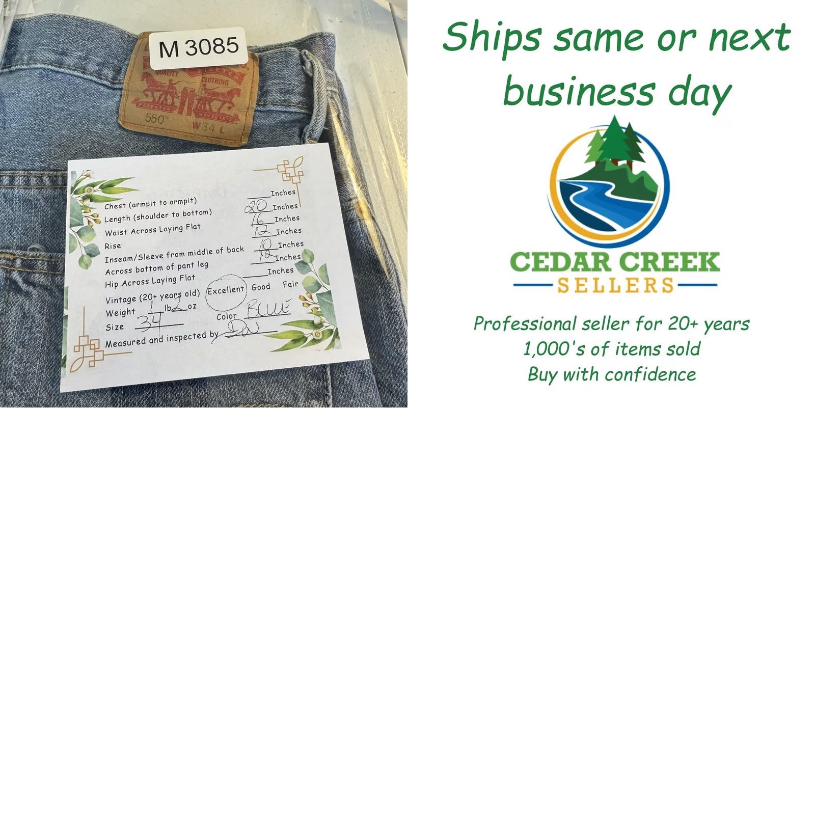 Levi's VINTAGE Levi’s 550 Denim Shorts Mens 34 Blue Relaxed Fit Bermuda Casual Summer Size US 34 / EU 50 - 8 Thumbnail
