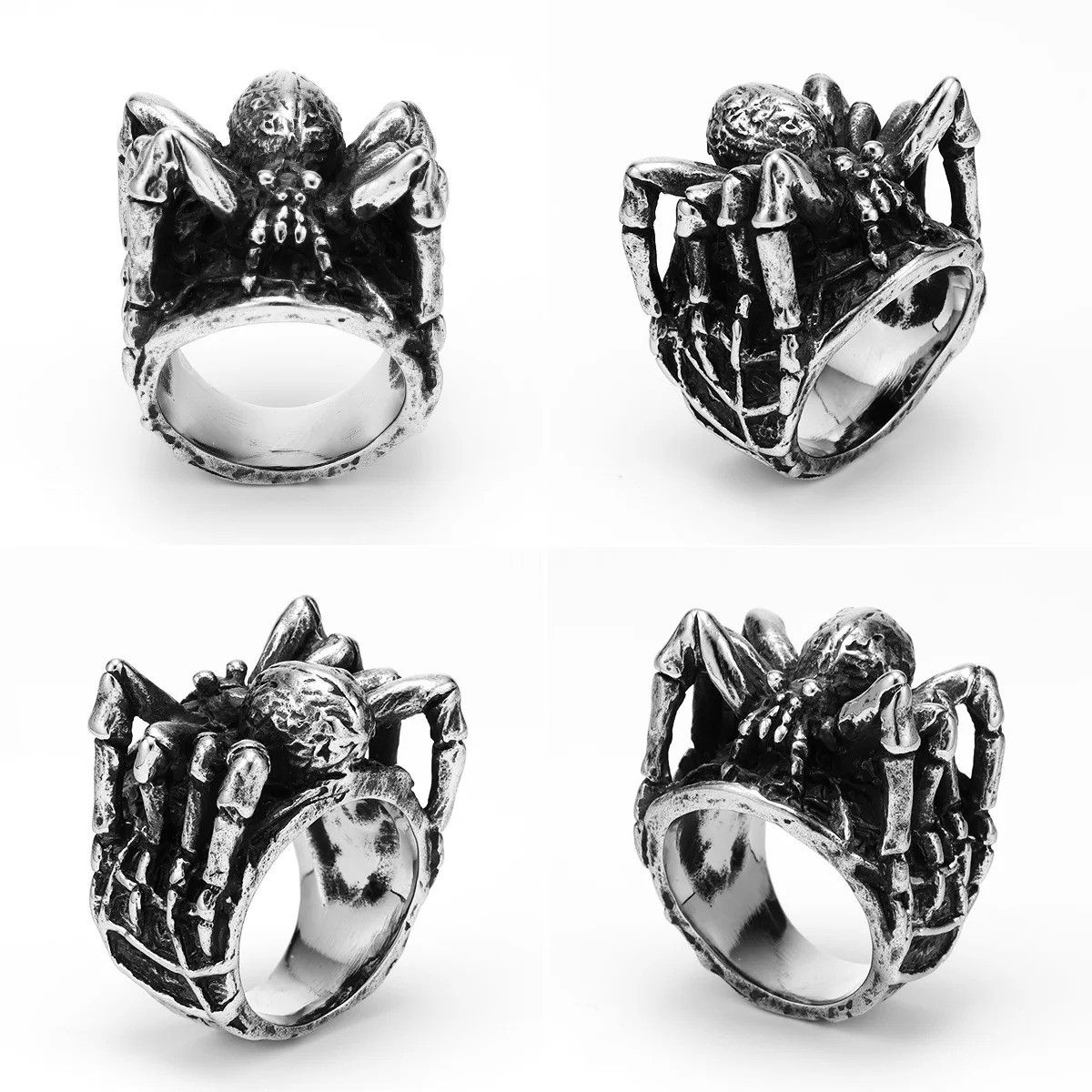 Vintage 3D Poison Spider Stainless Steel Men Ring Size ONE SIZE - 5 Thumbnail
